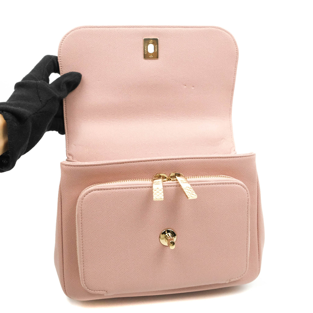 Chanel Quilted Medium Business Affinity Flap Pink Caviar Gold Hardware