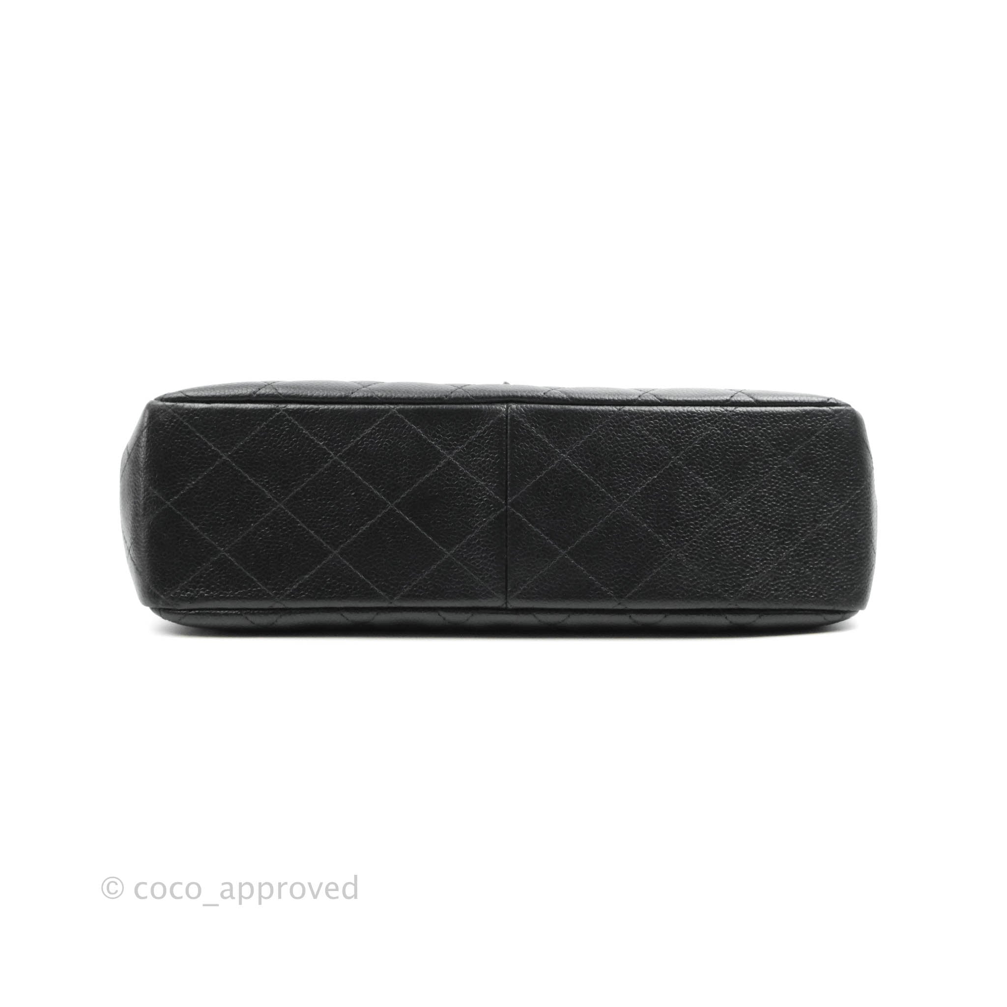 Chanel Jumbo Single Flap Black Caviar Silver Hardware