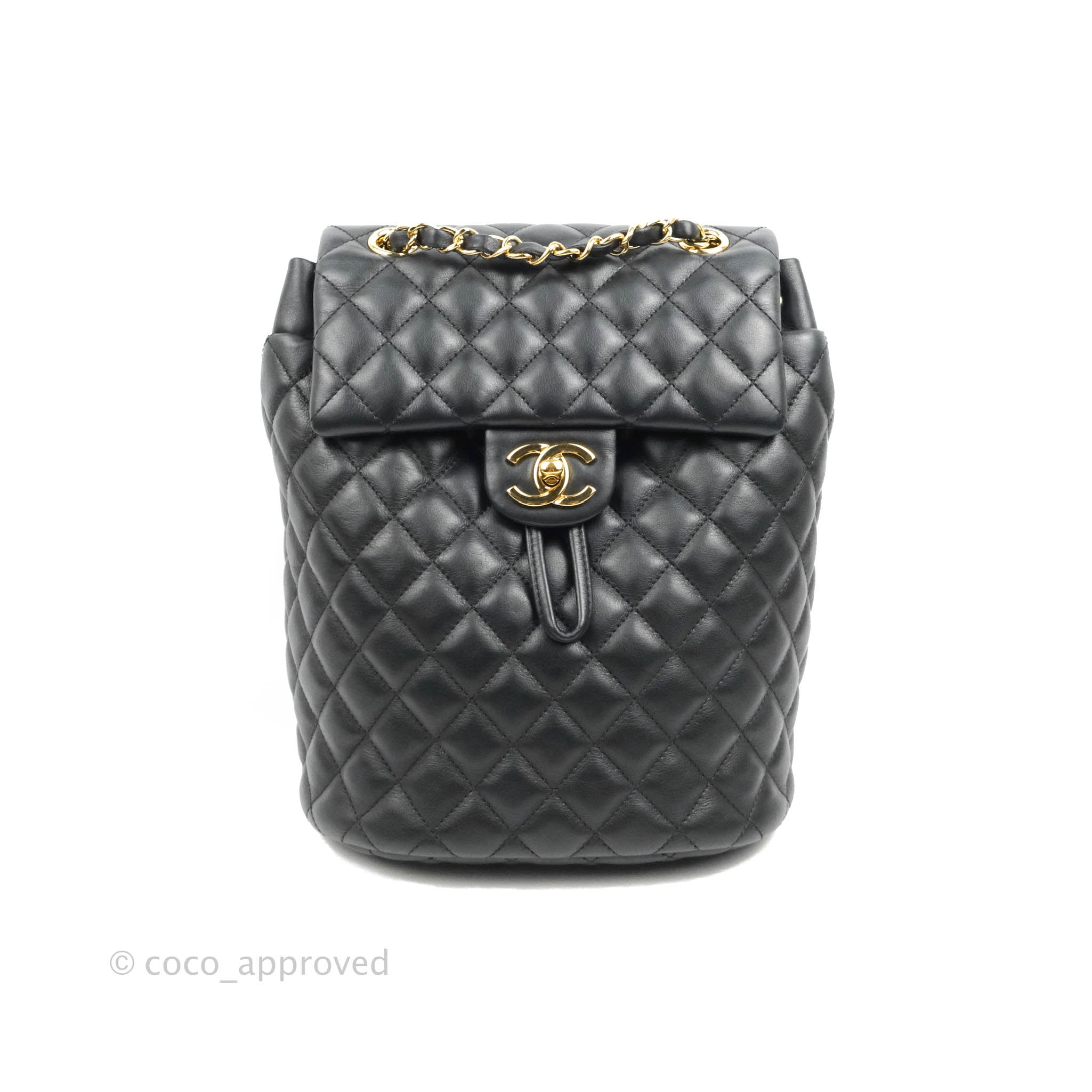 Chanel Quilted Small Urban Spirit Backpack Calfskin Black Gold