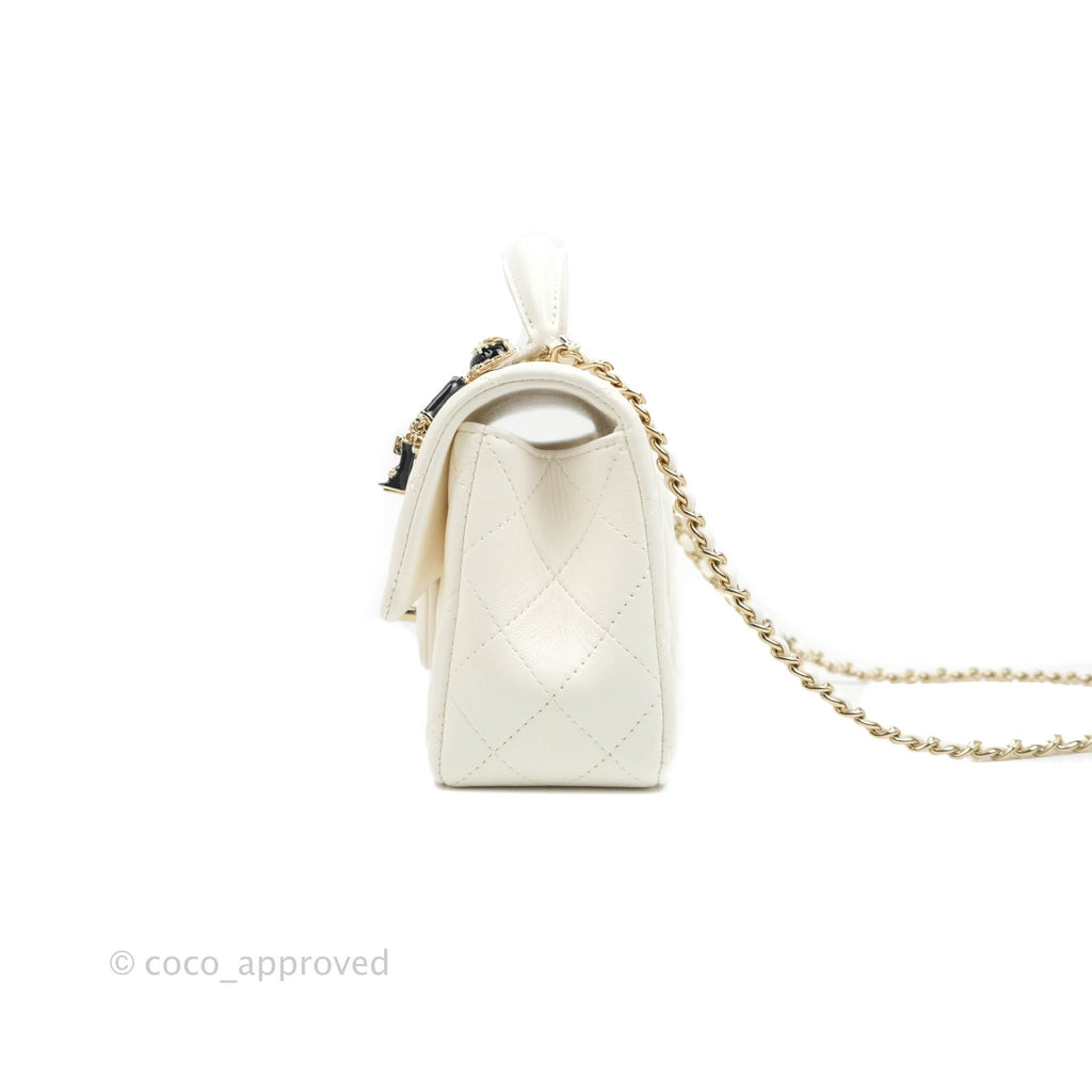 Chanel Mini Timeless Classic Handle Bag - White Crossbody Bags, Handbags -  CHA892979