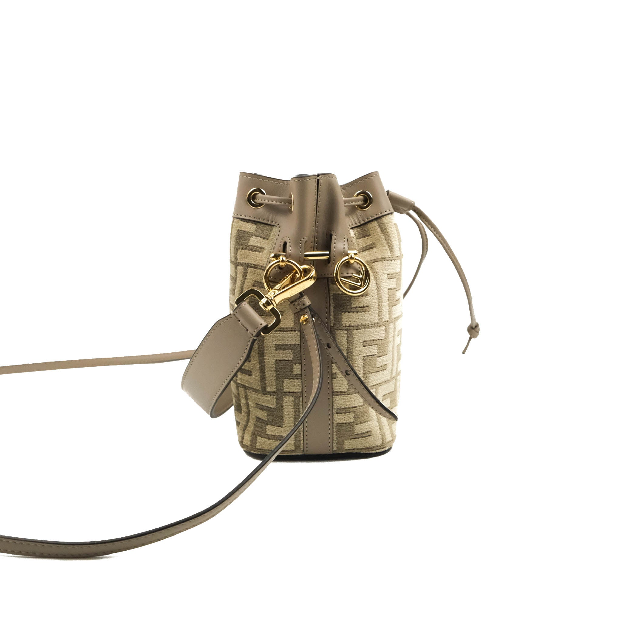 Fendi FF Embossed Calfskin Mon Tresor Mini Bucket Bag