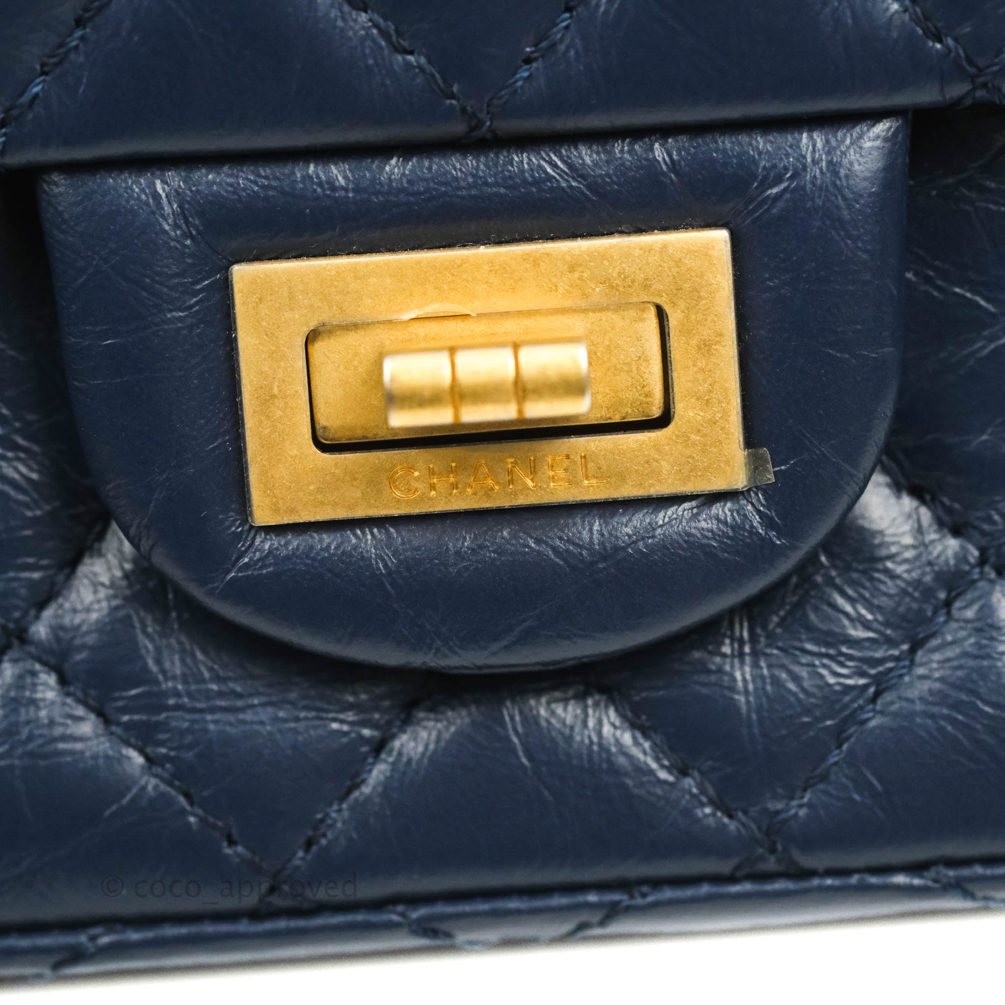 Chanel Mini Reissue 224 Navy Aged Calfskin Gold Hardware – Coco Approved  Studio