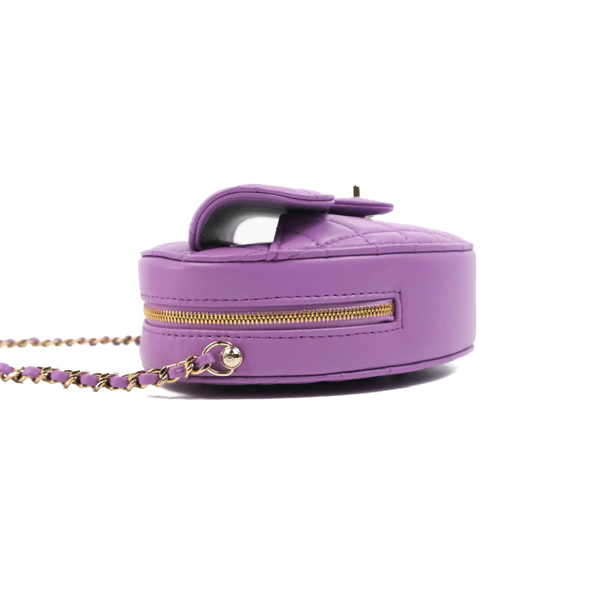 Chanel Large Heart Bag Purple Lambskin Gold Hardware 22S – Coco Approved  Studio