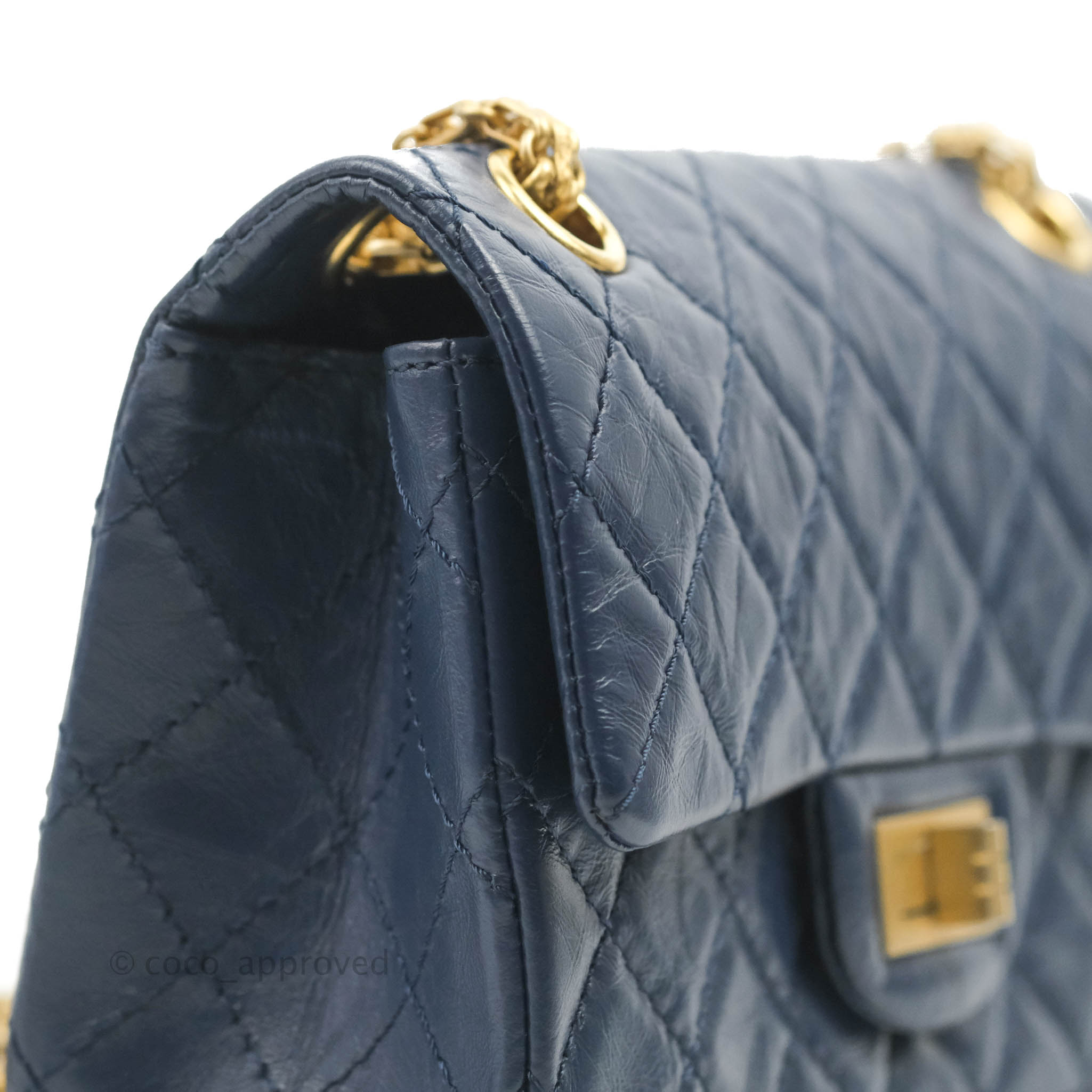 Chanel Mini Reissue 224 Navy Aged Calfskin Gold Hardware – Coco Approved  Studio