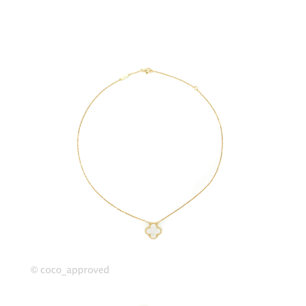 Van Cleef & Arpels Vintage Alhambra Pendant White Mother-of-pearl Yellow Gold