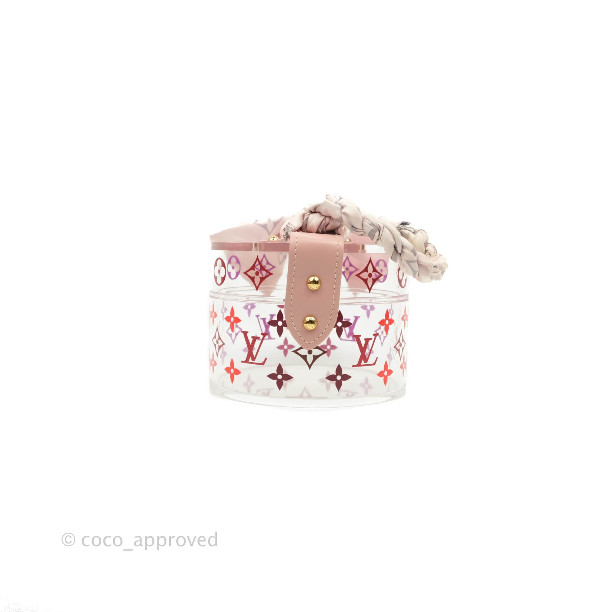 Louis Vuitton Pink And Red Monogram Plexiglass Scott Box Gold