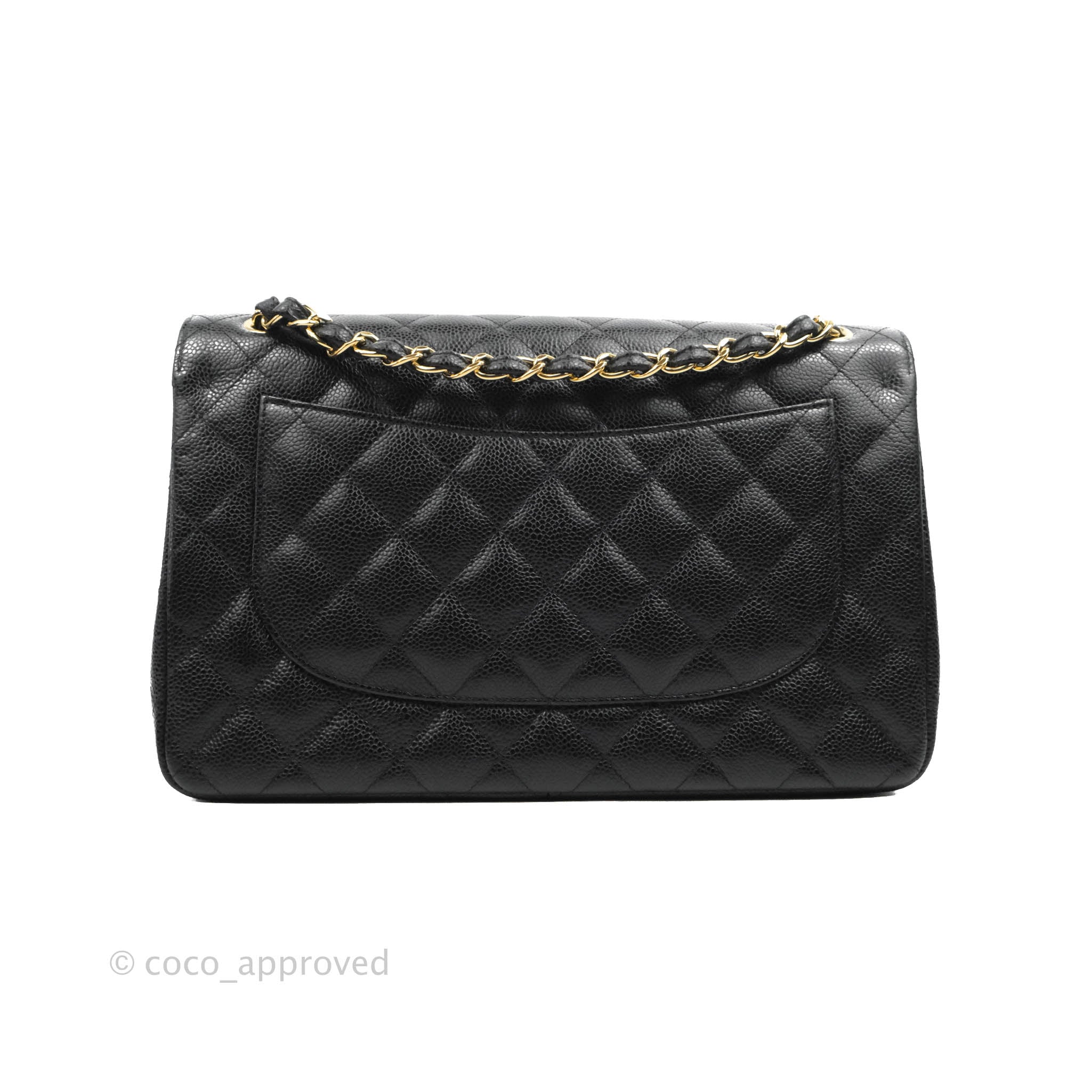 Chanel Jumbo caviar 11 Large Chain Shoulder Bag Flap Black Quilt