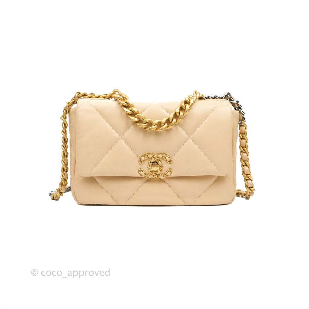 Chanel 19 Small Beige Mixed Hardware