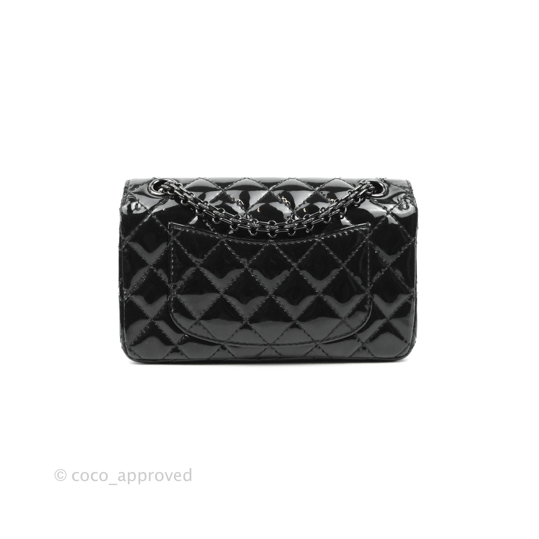 Sold at Auction: Chanel Black and White Patent Quilted Leather