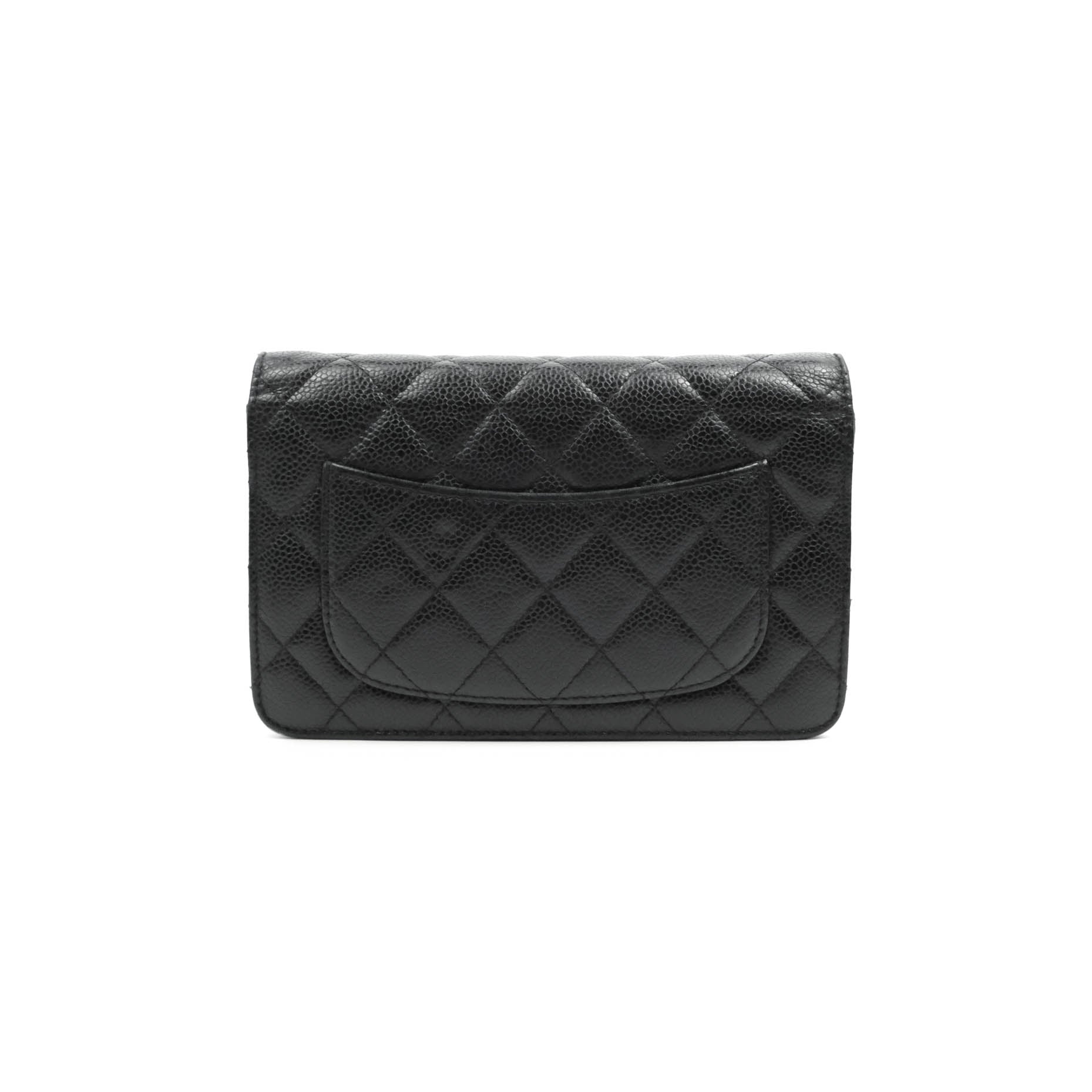 WOC Wallet on Chain, Quilted Caviar - Black w/ Gold – collapsit