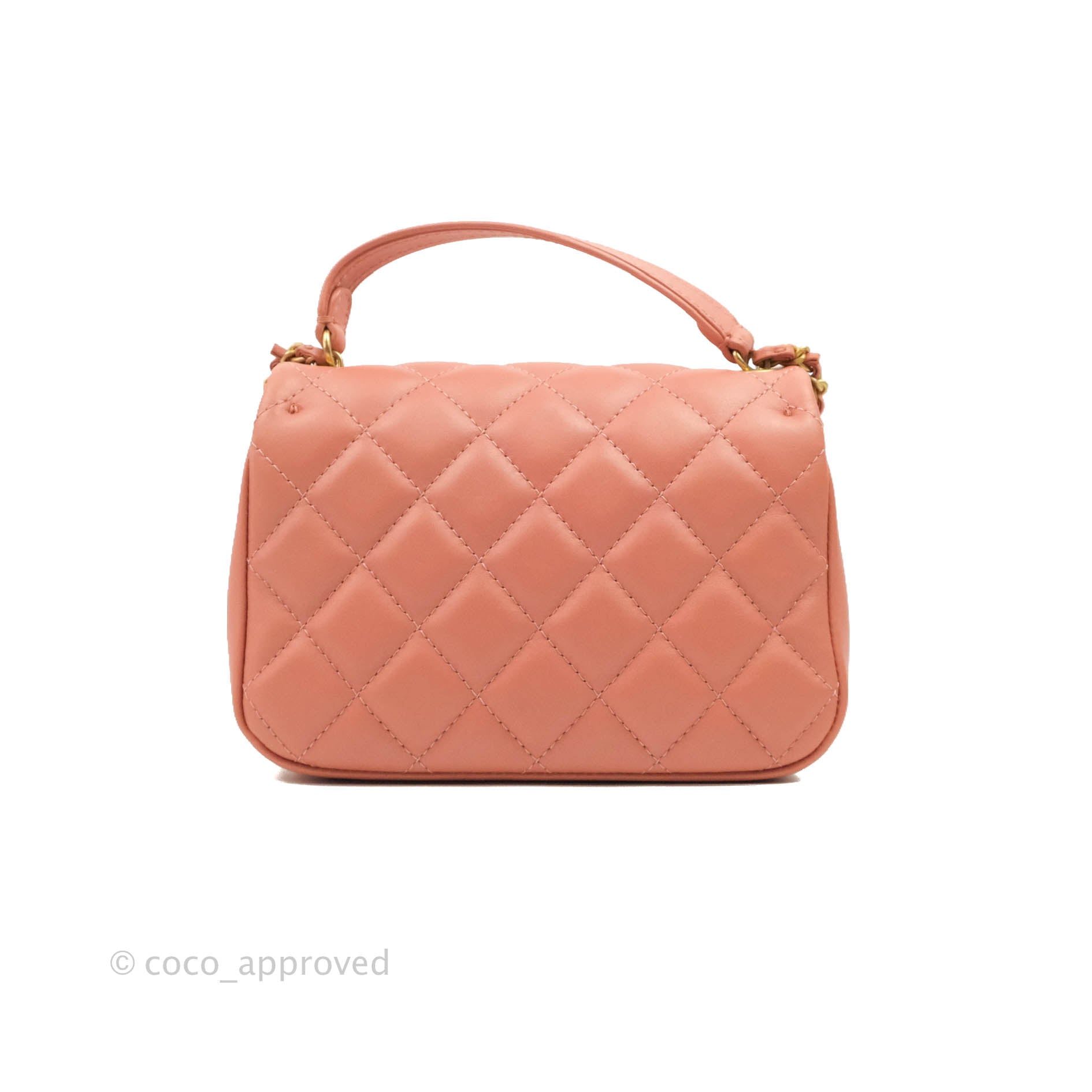 Chanel Lambskin Quilted Plate Top Handle Mini Flap Bag (SHF-l4OODl) – LuxeDH