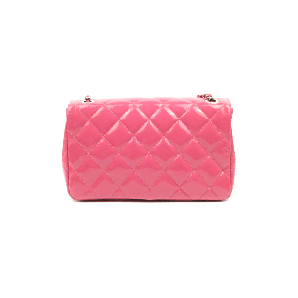 Chanel Coco Shine Small Flap Quilted Patent Calfskin Pink Silver Hardware