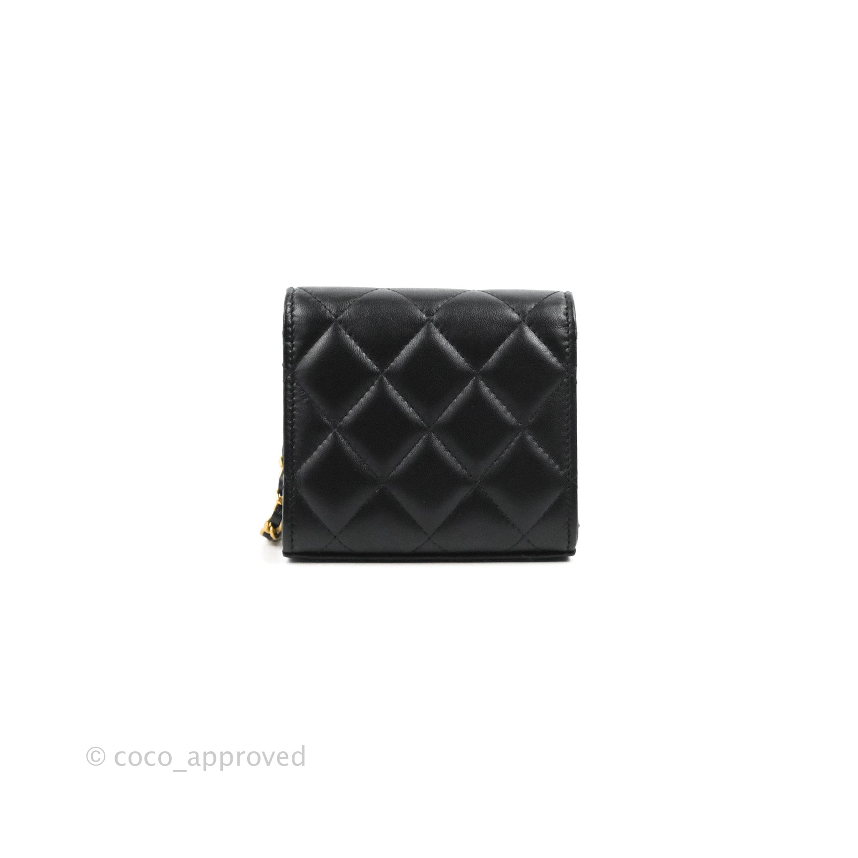 Chanel Black & White Double Heart Mini Bag With Chain 23S