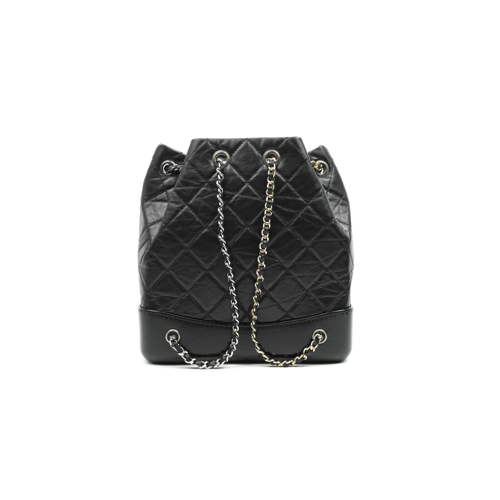 Chanel Small Gabrielle Backpack Black Aged Calfskin