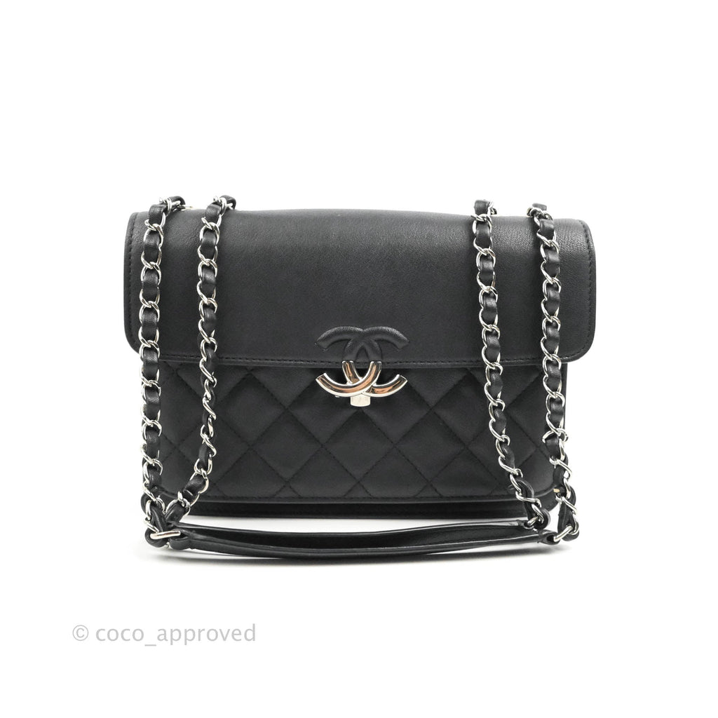 Chanel Quilted Mini Urban Companion Flap Black Calfskin Silver Hardware