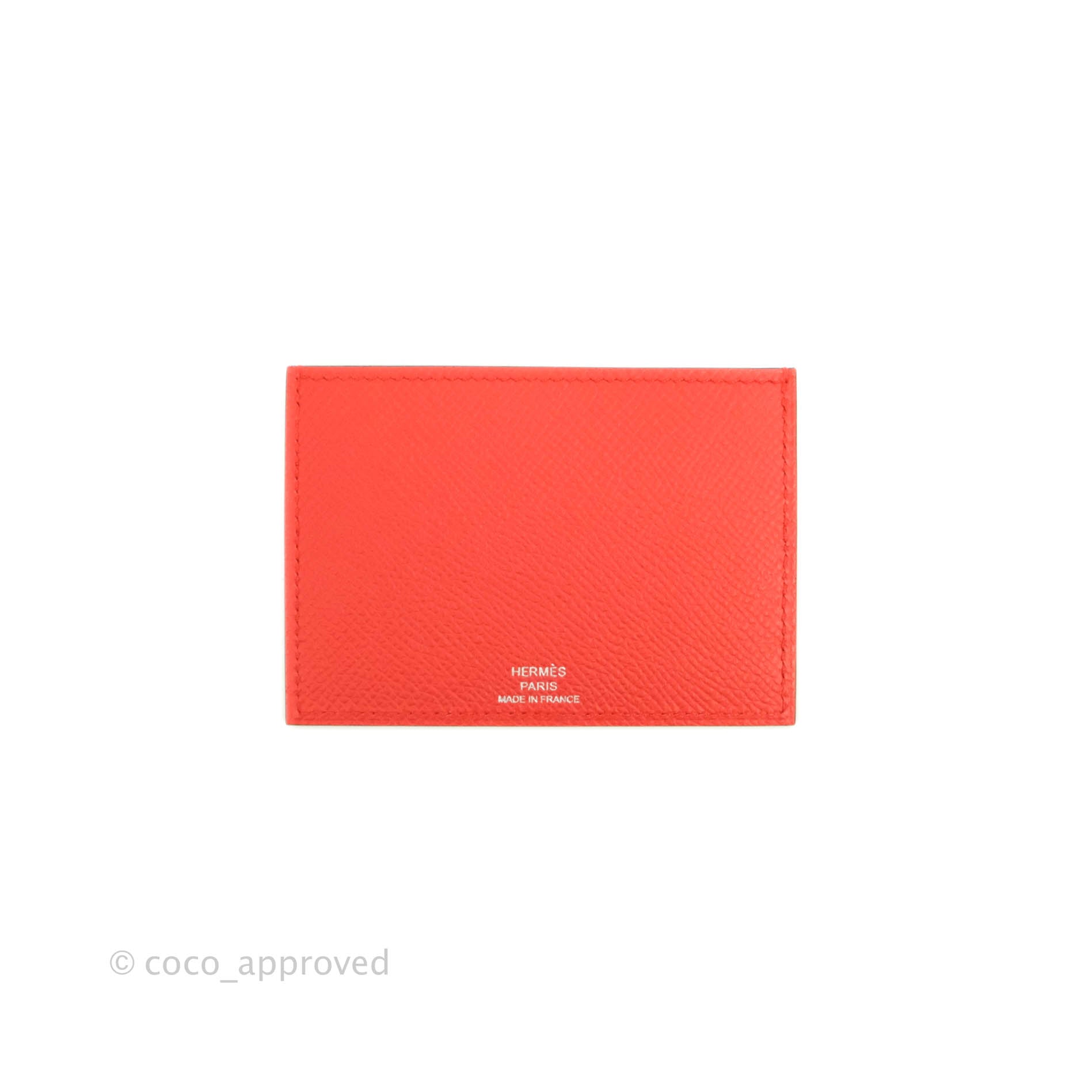HERMES Epsom Evercolor Les Petits Chevaux Card Holder Ambre Brique Rouge H  Rose Ete 375111