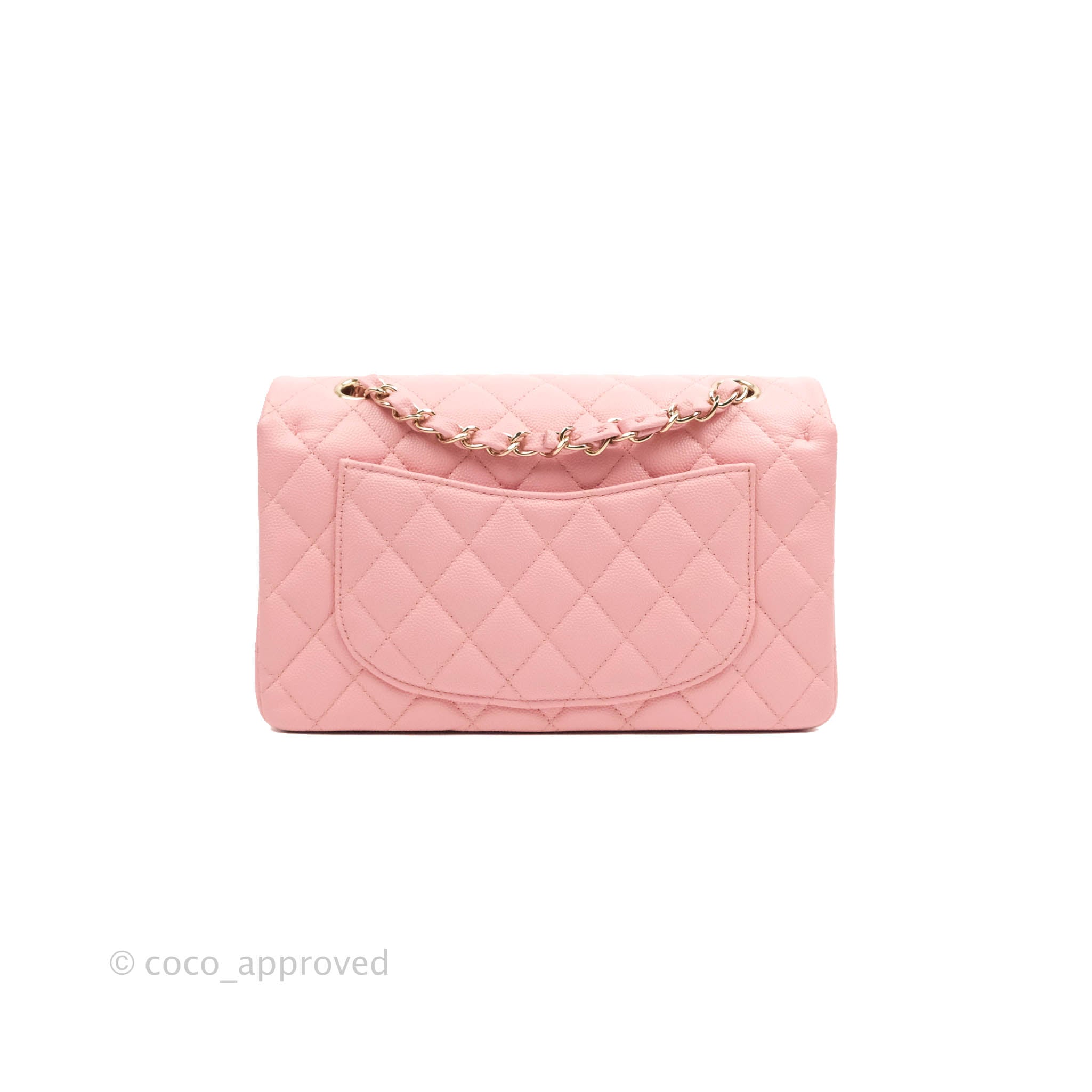 Chanel Small Classic Quilted Flap Pink Caviar Gold Hardware 22C
