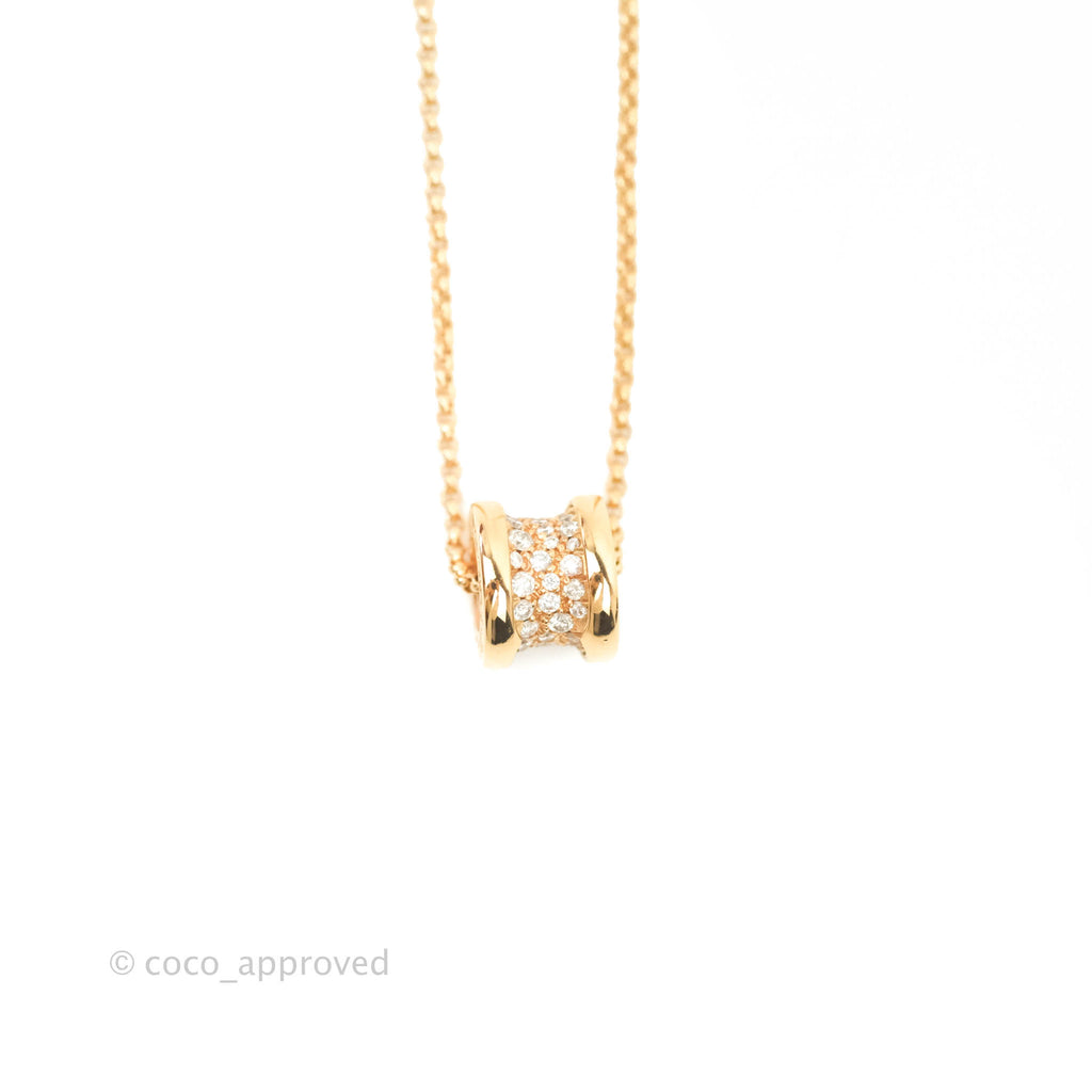 Bvlgari Mini Zero1 Rose Gold and Diamond Necklace