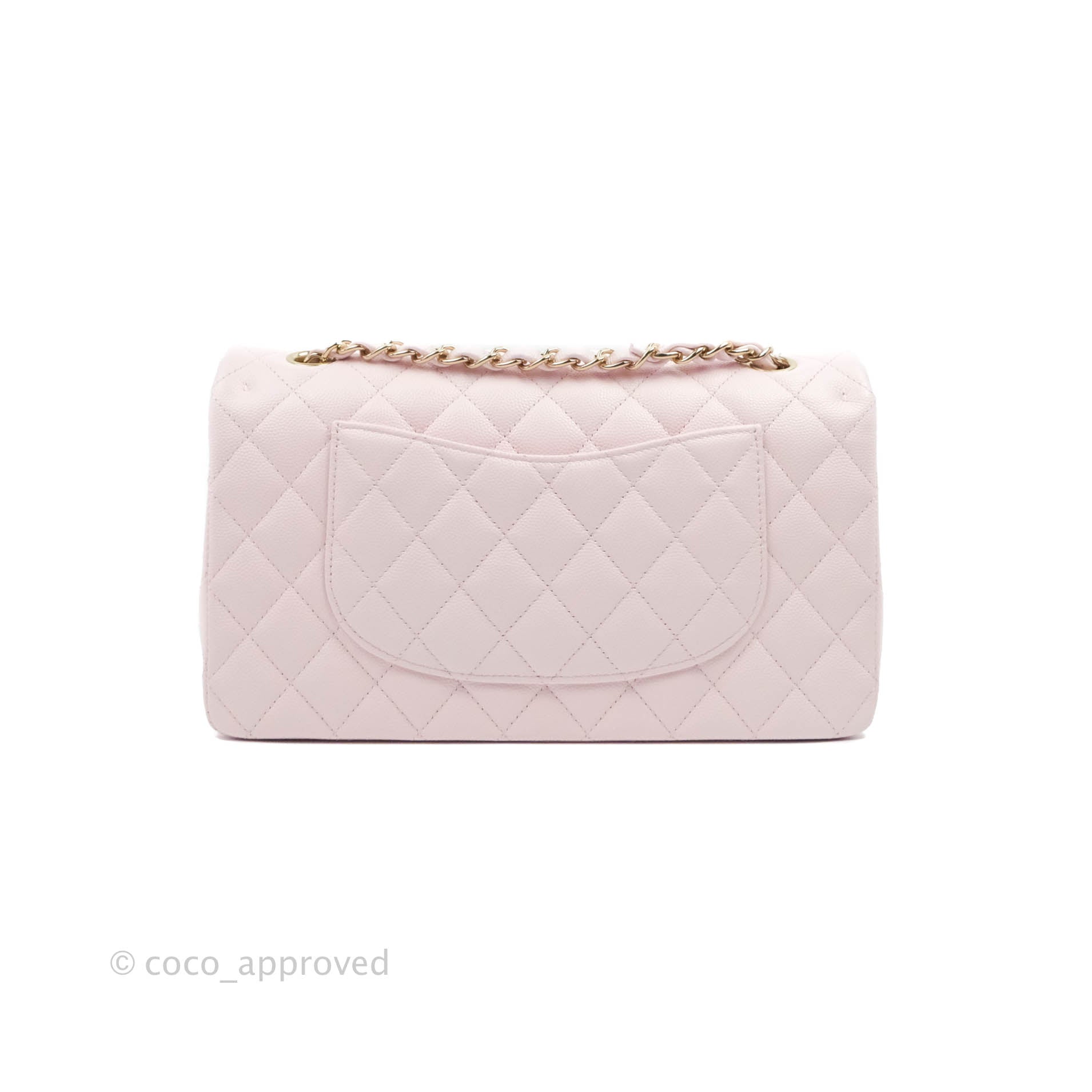 Buy CHANEL 21S Pink Clair Caviar Classic Flap Quilted Medium LGHW