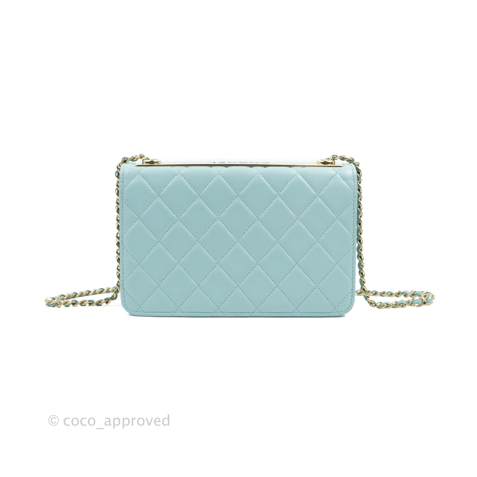 Chanel Light Blue Quilted Lambskin Leather Classic WOC Clutch Bag