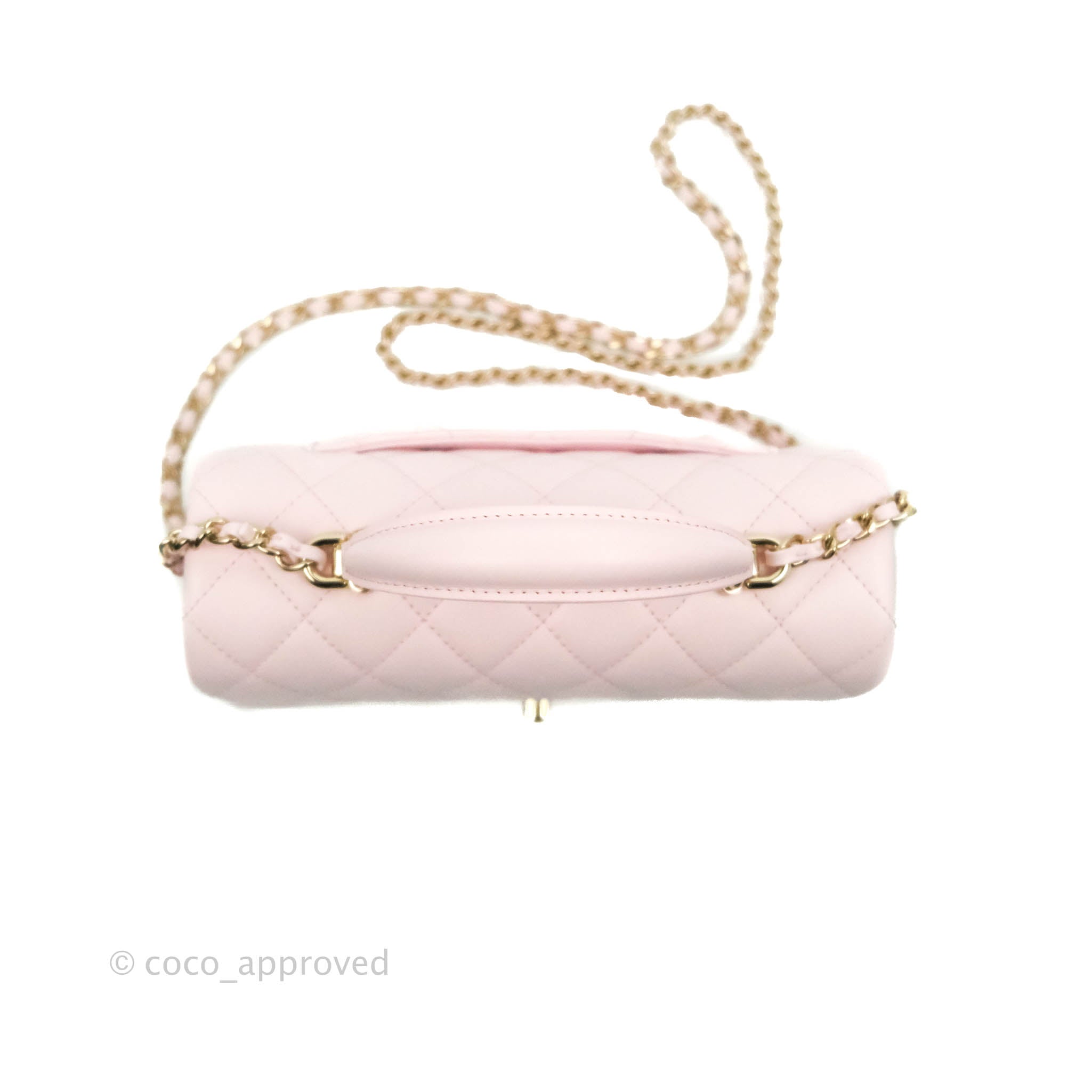 Chanel Mini Flap Bag with Top Handle Pink Crumpled Lambskin Aged Gold – Coco  Approved Studio