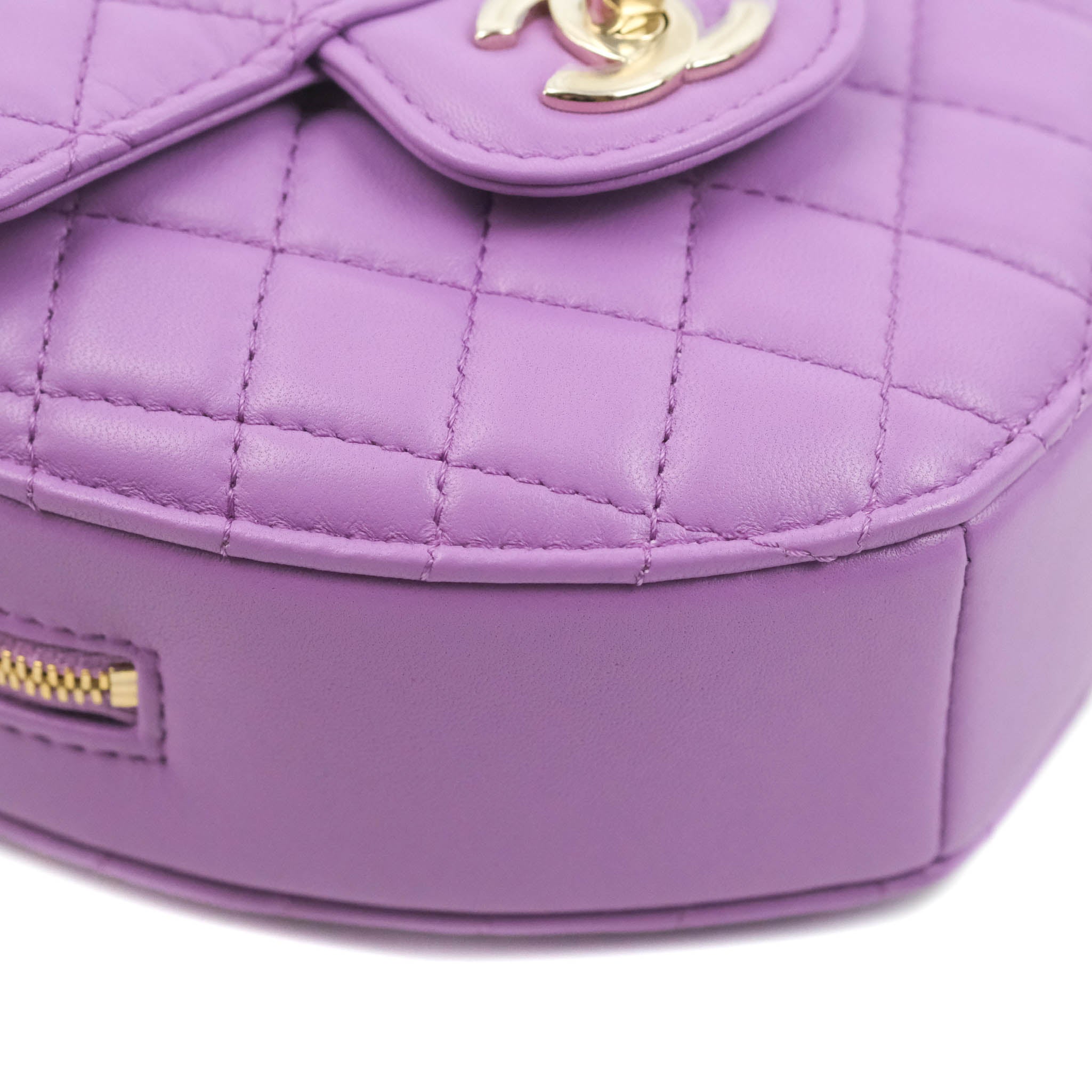 Chanel Heart Clutch With Chain 22S Purple Lambskin in Lambskin