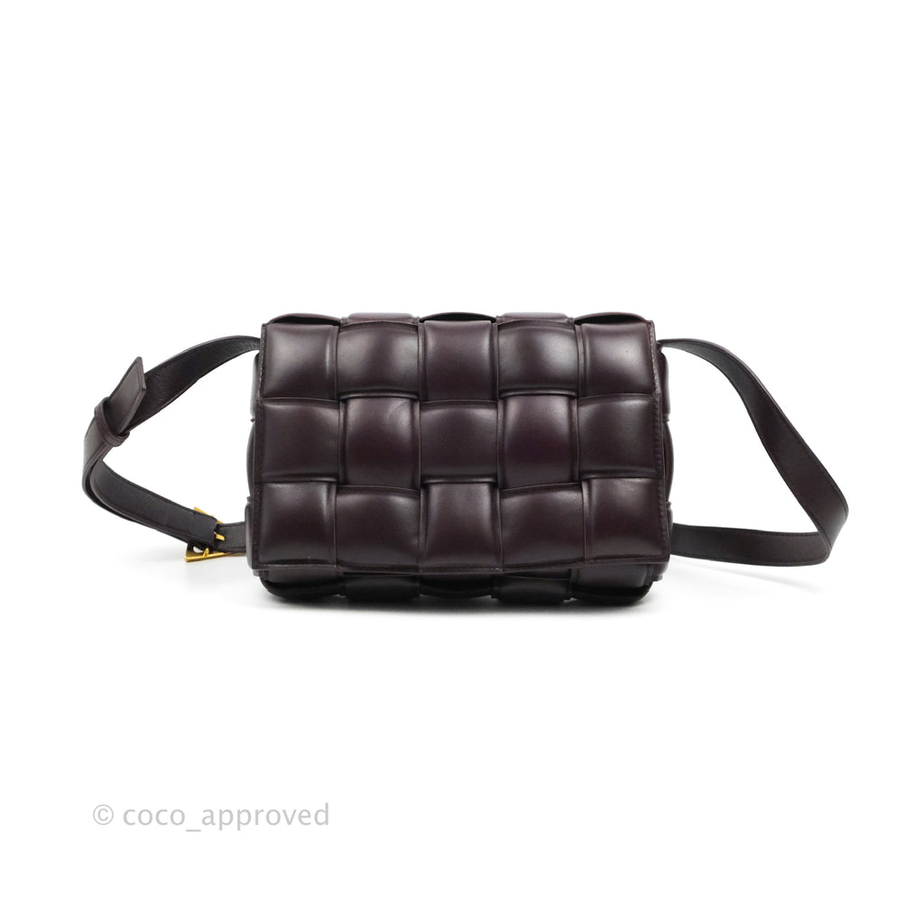 Bottega Veneta Padded Cassette Shoulder Bag Grape Lambskin Gold Hardware