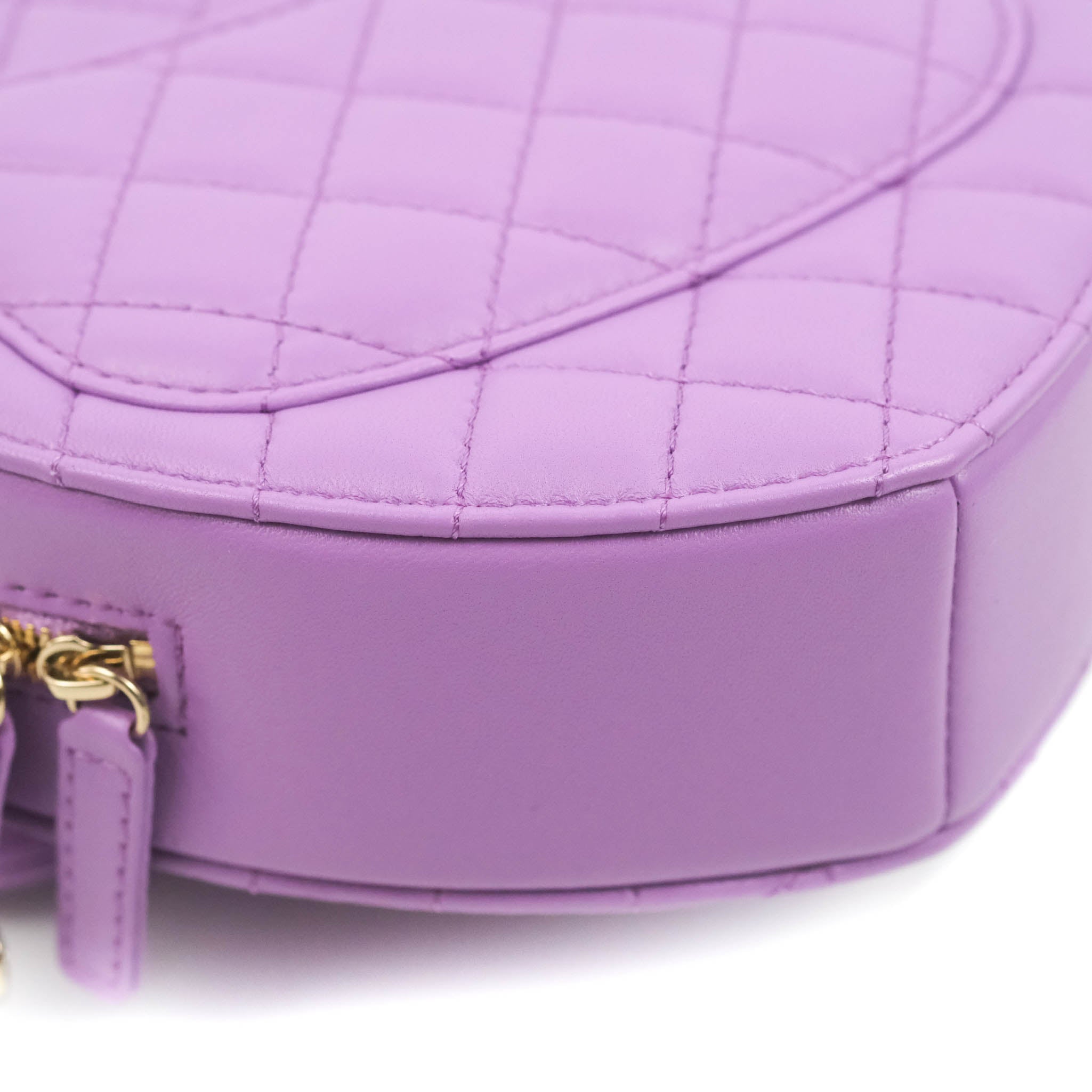 Chanel Heart Clutch With Chain 22S Purple Lambskin for Women