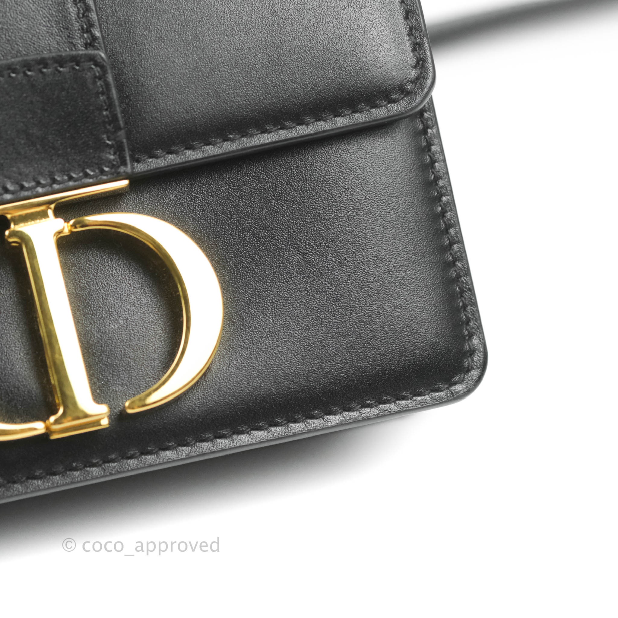 Christian Dior Smooth Calfskin Micro 30 Montaigne Flap Bag Black