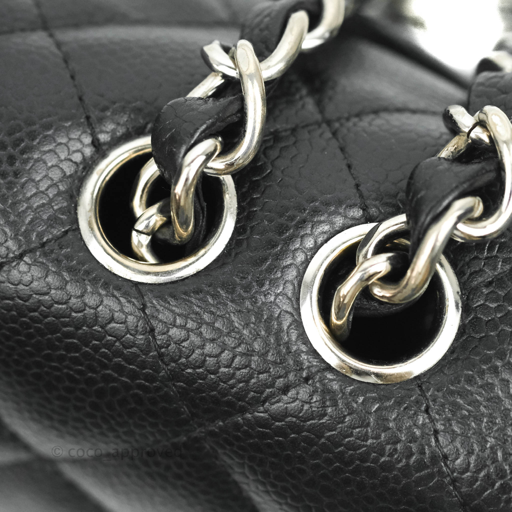 Authentic Chanel Black Quilted Caviar Leather Jumbo Single Flap Bag – Paris  Station Shop