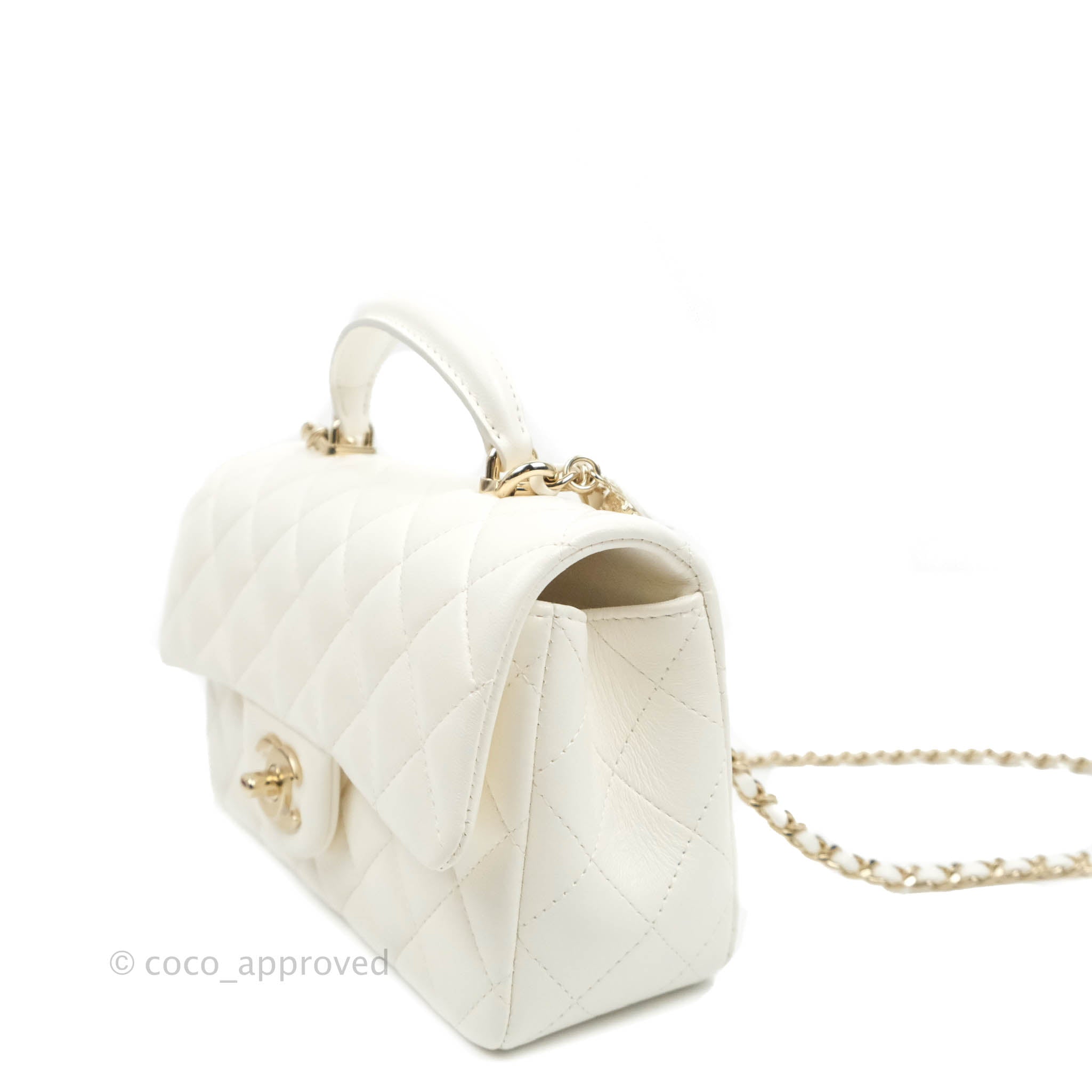 White chanel top handle bag Clearance