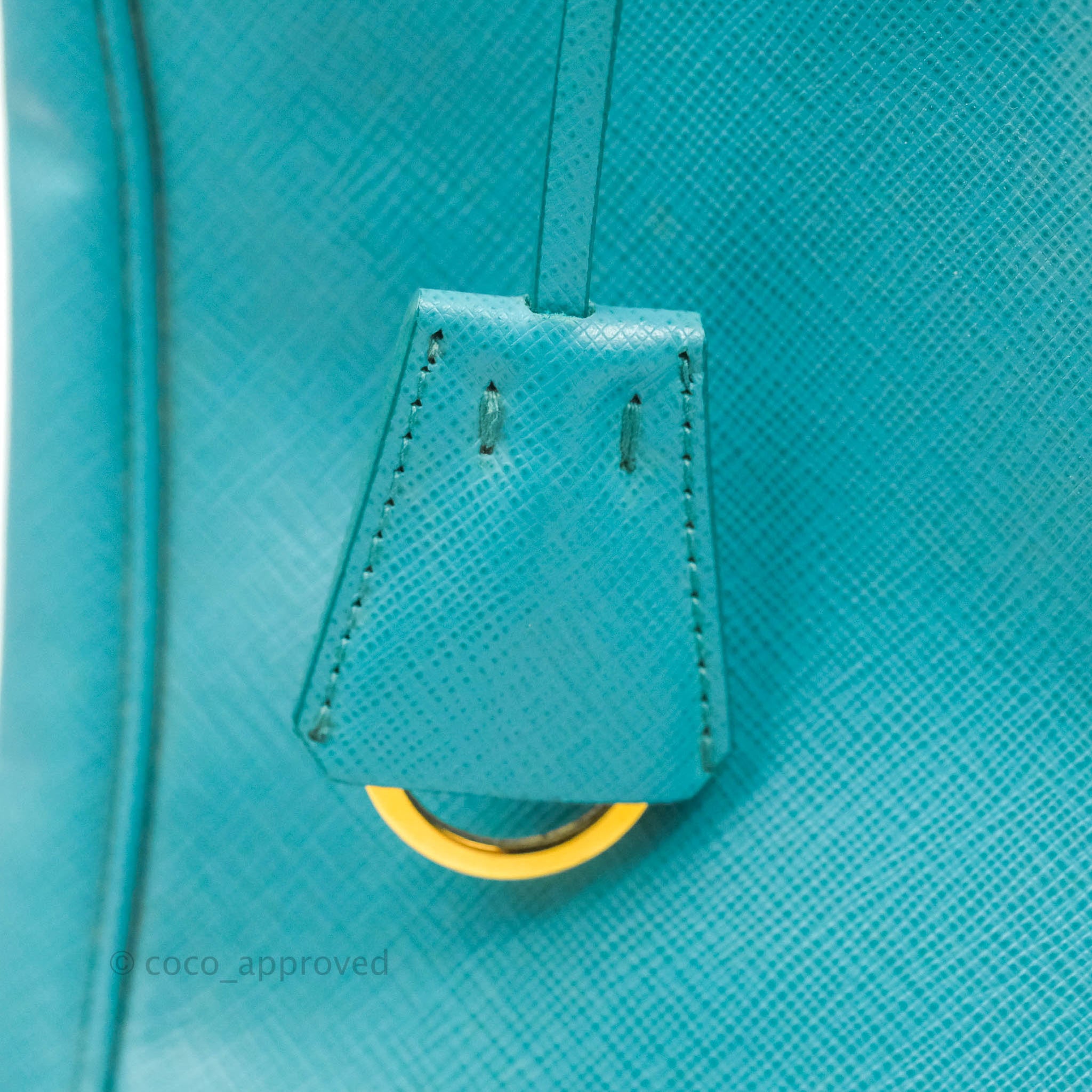 Prada Double Zip Lux Saffiano Tiffany Blue Large Tote Bag – Coco