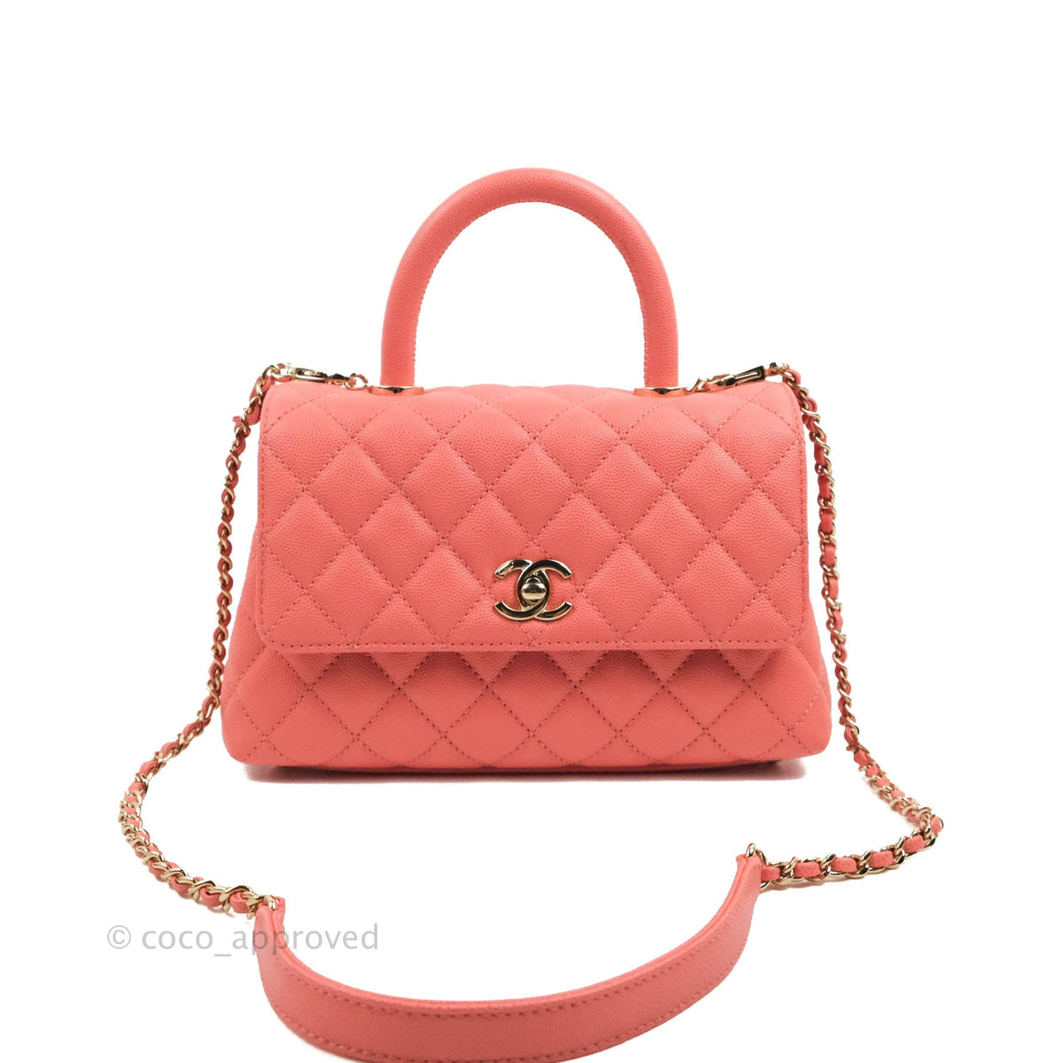 CHANEL Caviar Quilted lizard top Coco Handle Flap Pink Limited Edition  Leather Exotic leather ref.302627 - Joli Closet
