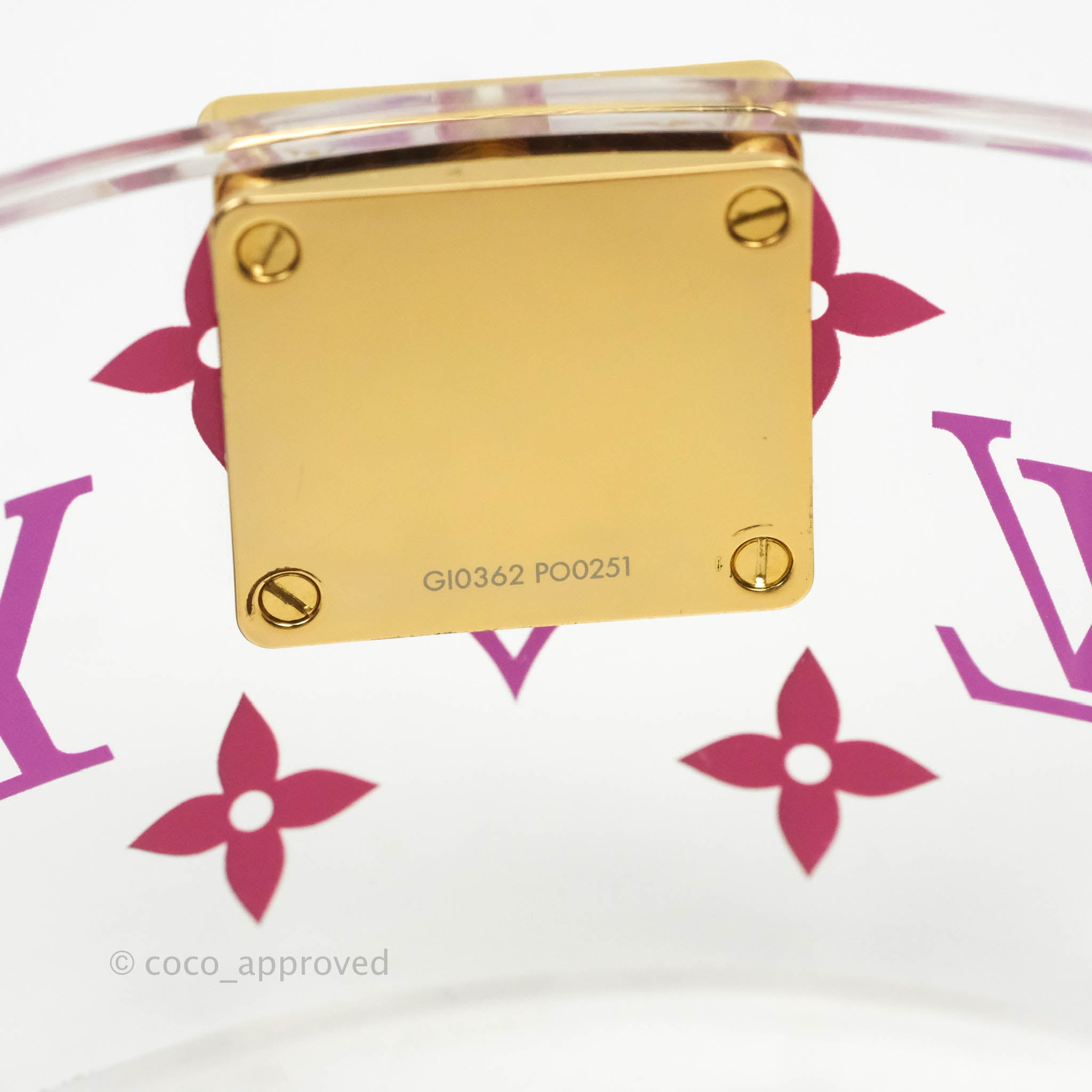 Louis Vuitton Pink And Red Monogram Plexiglass Scott Box Gold
