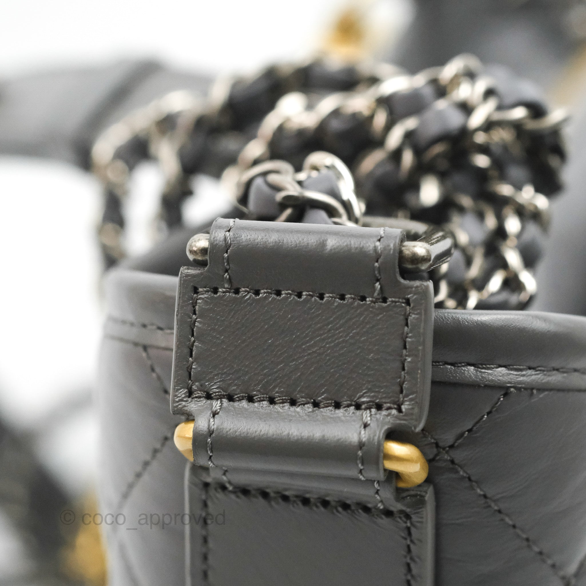 Chanel Calfskin Chevron Small Gabrielle Hobo Grey Mixed Hardware – Coco  Approved Studio