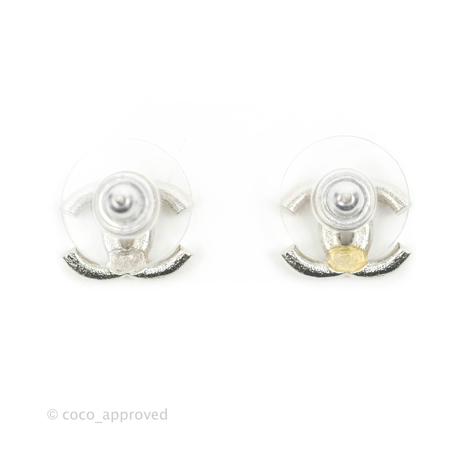 Chanel CC Earrings in Vintage Gilded Metal and Rhinestones