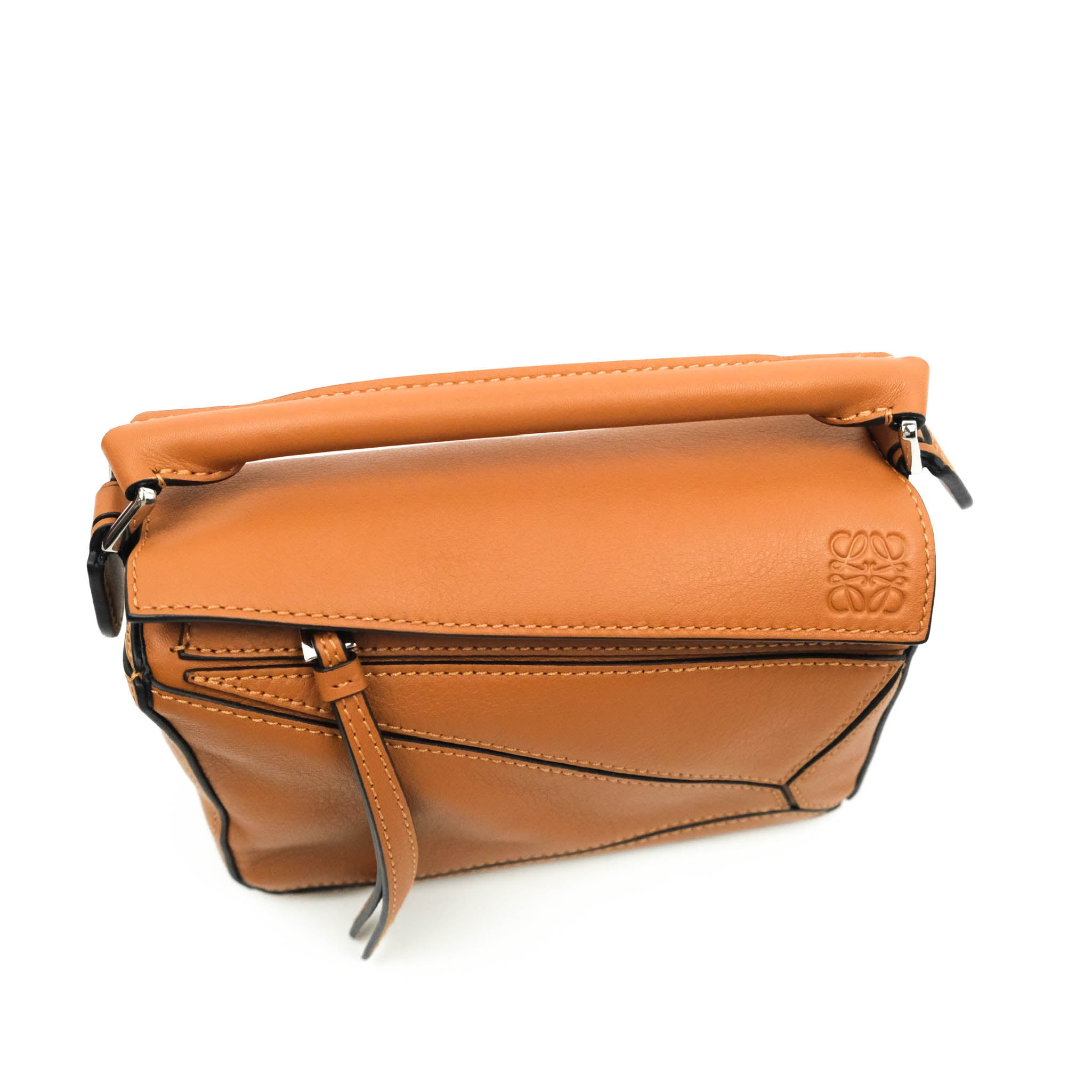 LOEWE Puzzle Mini Leather Shoulder Bag Orange