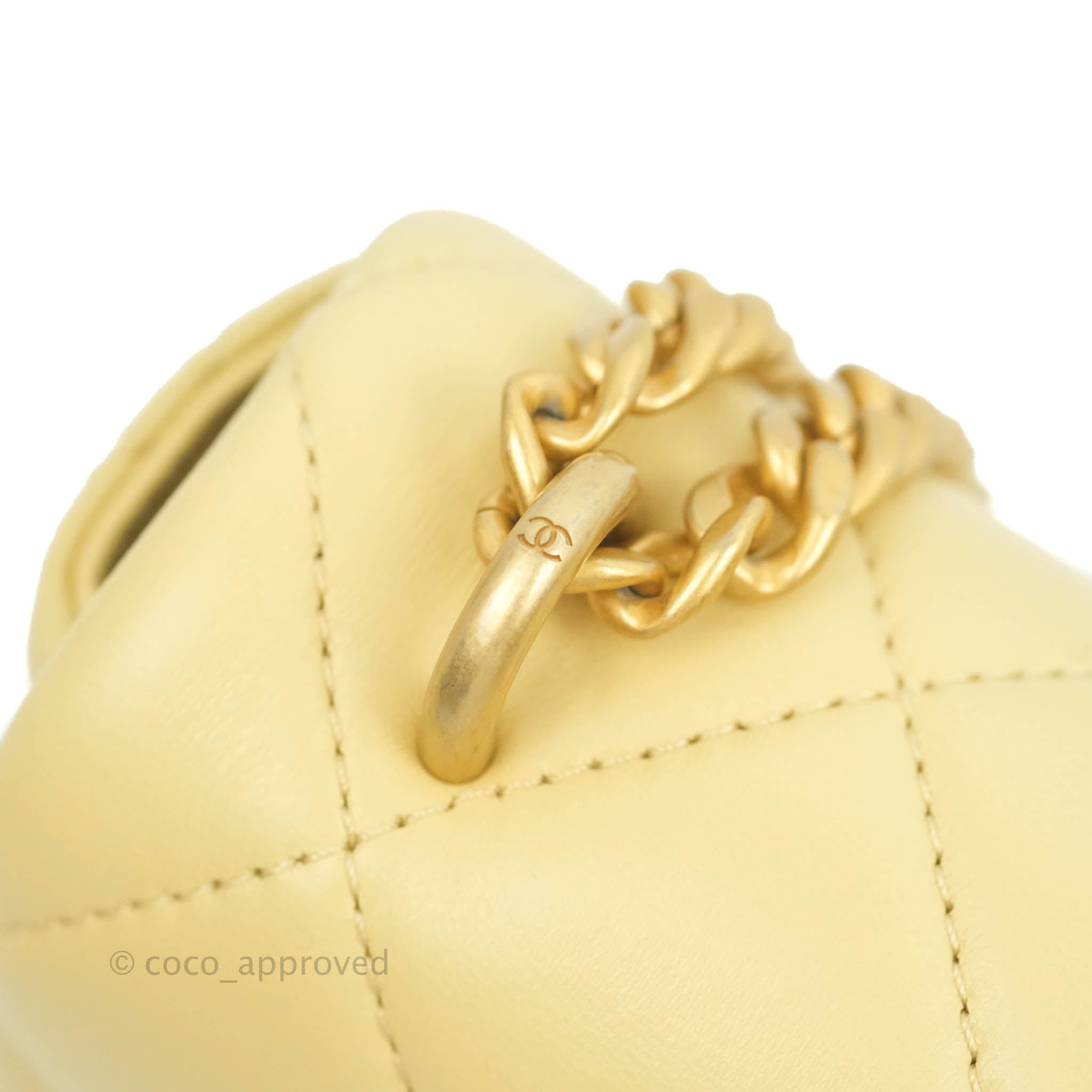 Chanel Candy Chain CC Flap Bag Quilted Lambskin Mini Yellow 1394461