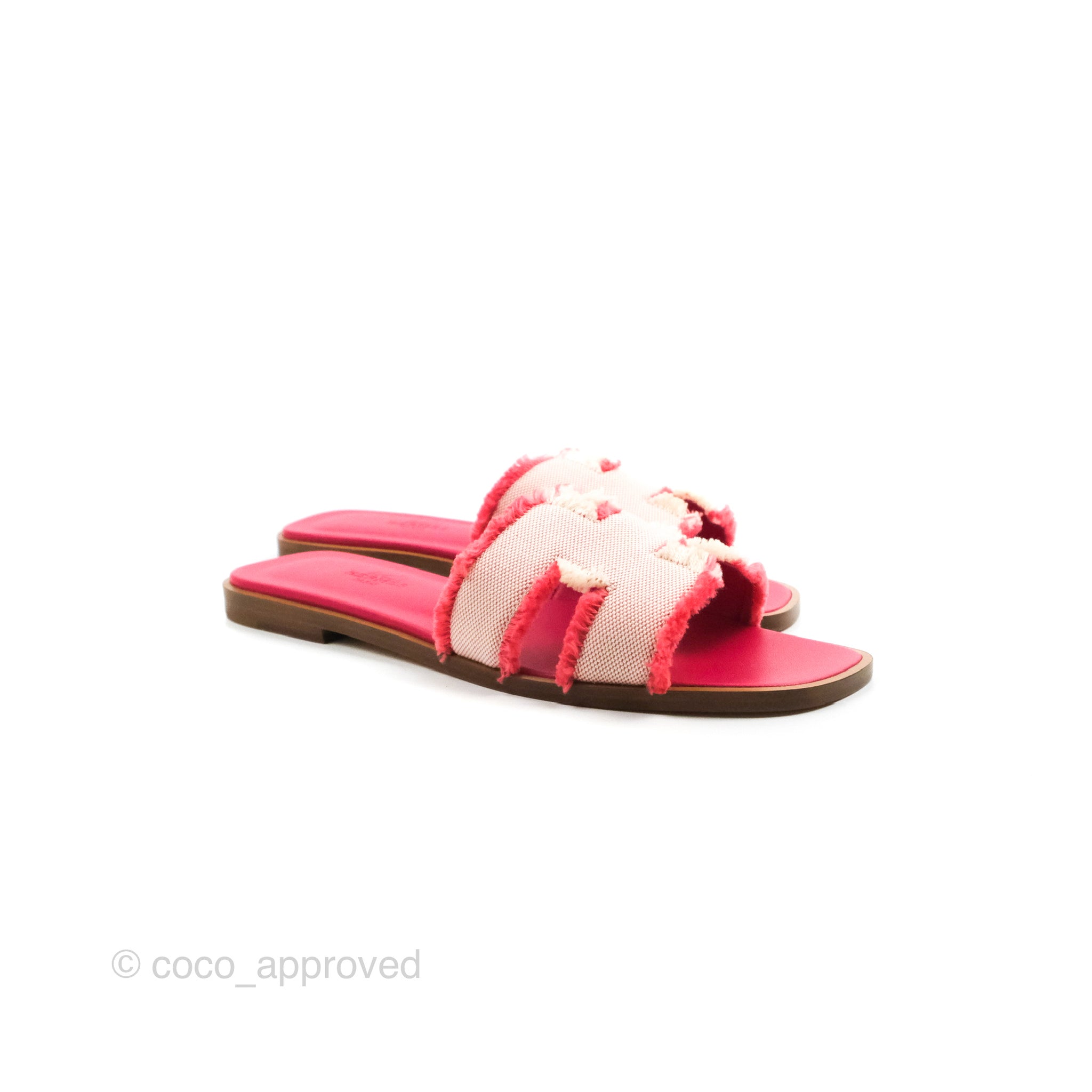 Hermes アンタンポレル 36 Hermès Oran Sandals Frill in Pink Size 36 – Coco Approved Studio