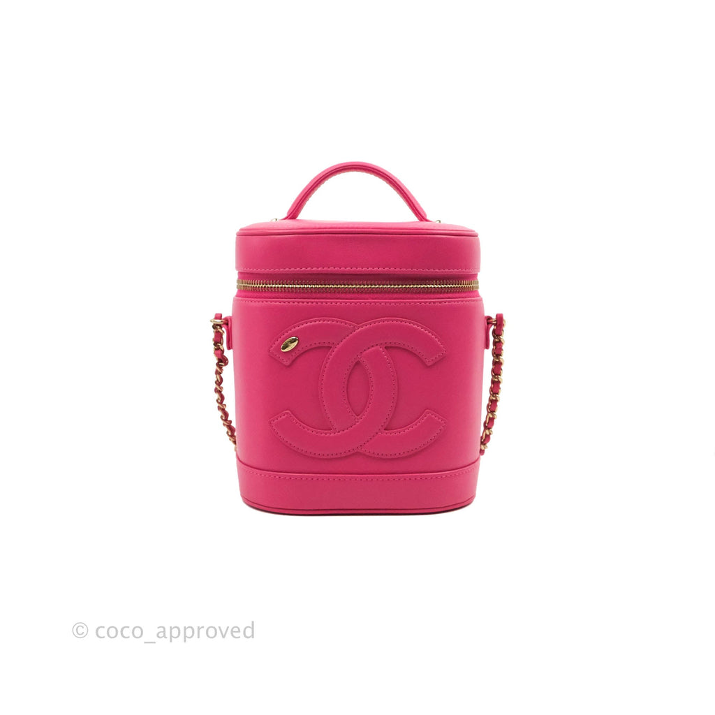 Chanel CC Mania Vanity Case Pink Lambskin Gold Hardware