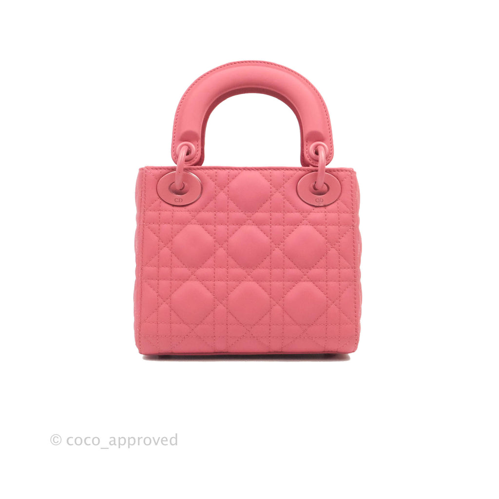 Christian Dior Mini Cannage Lady Dior Dark Pink Matte Pink Hardware Coco Approved Studio