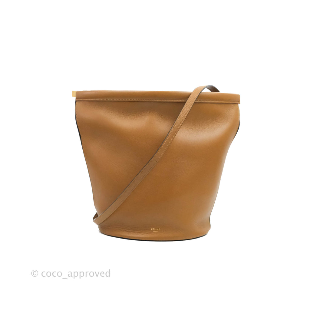 Celine Clasp Bucket Bag Brown 
