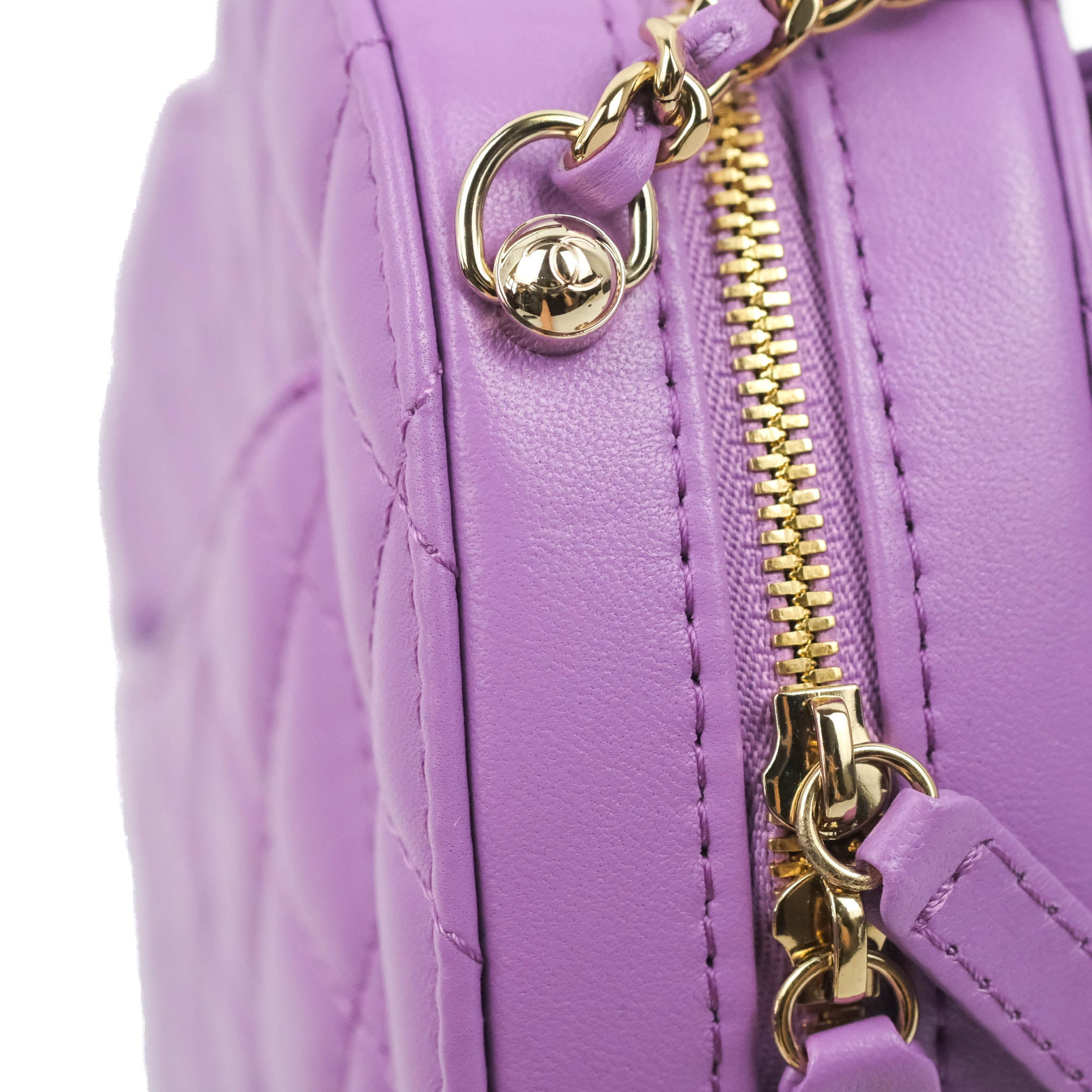 Chanel Heart Clutch With Chain 22S Purple Lambskin for Women