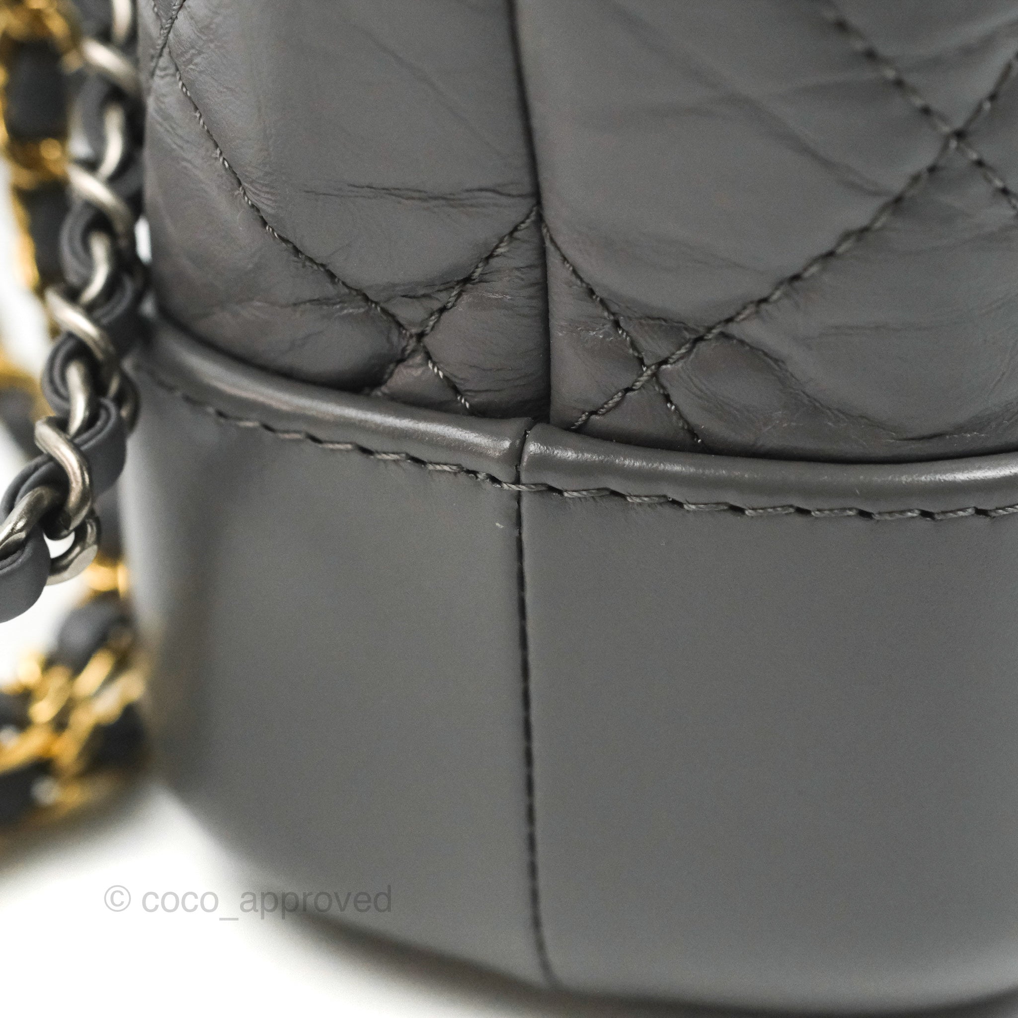 An Iridescent Silver Calfskin Leather Gabrielle Hobo Bag