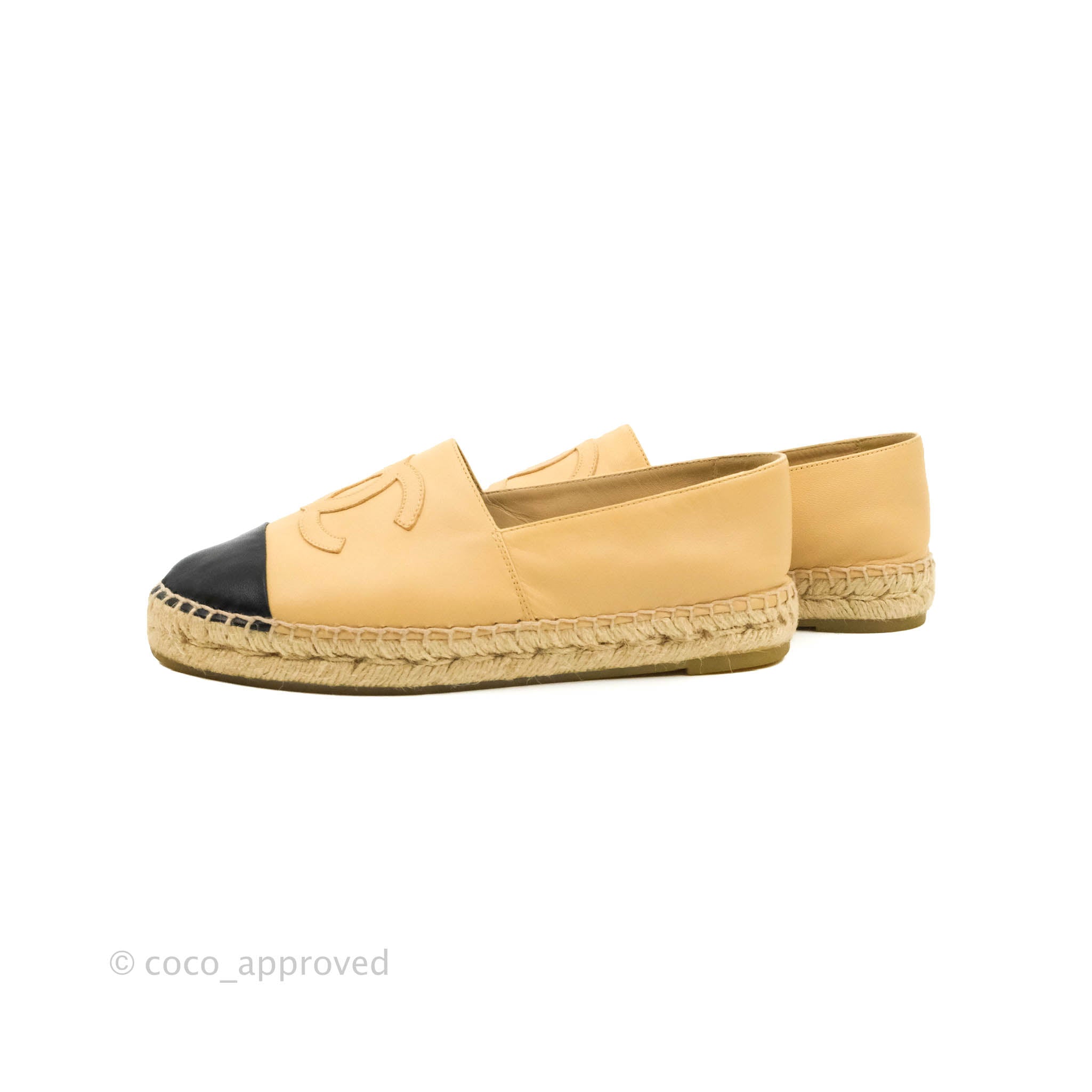 Leather espadrilles Chanel Black size 7 US in Leather - 28046264
