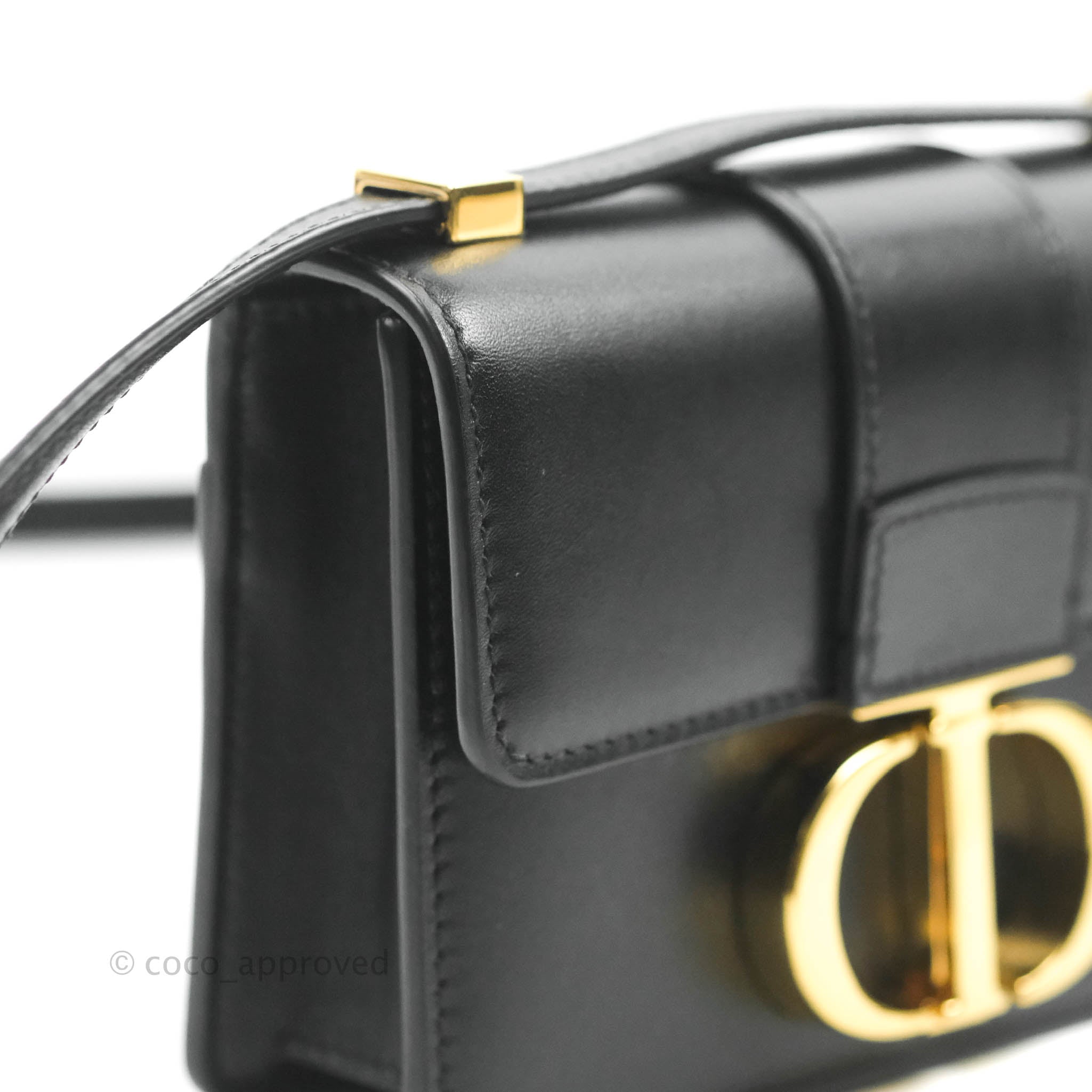 Christian Dior Black Calfskin Leather Montaigne 30 Flap Bag - Yoogi's Closet