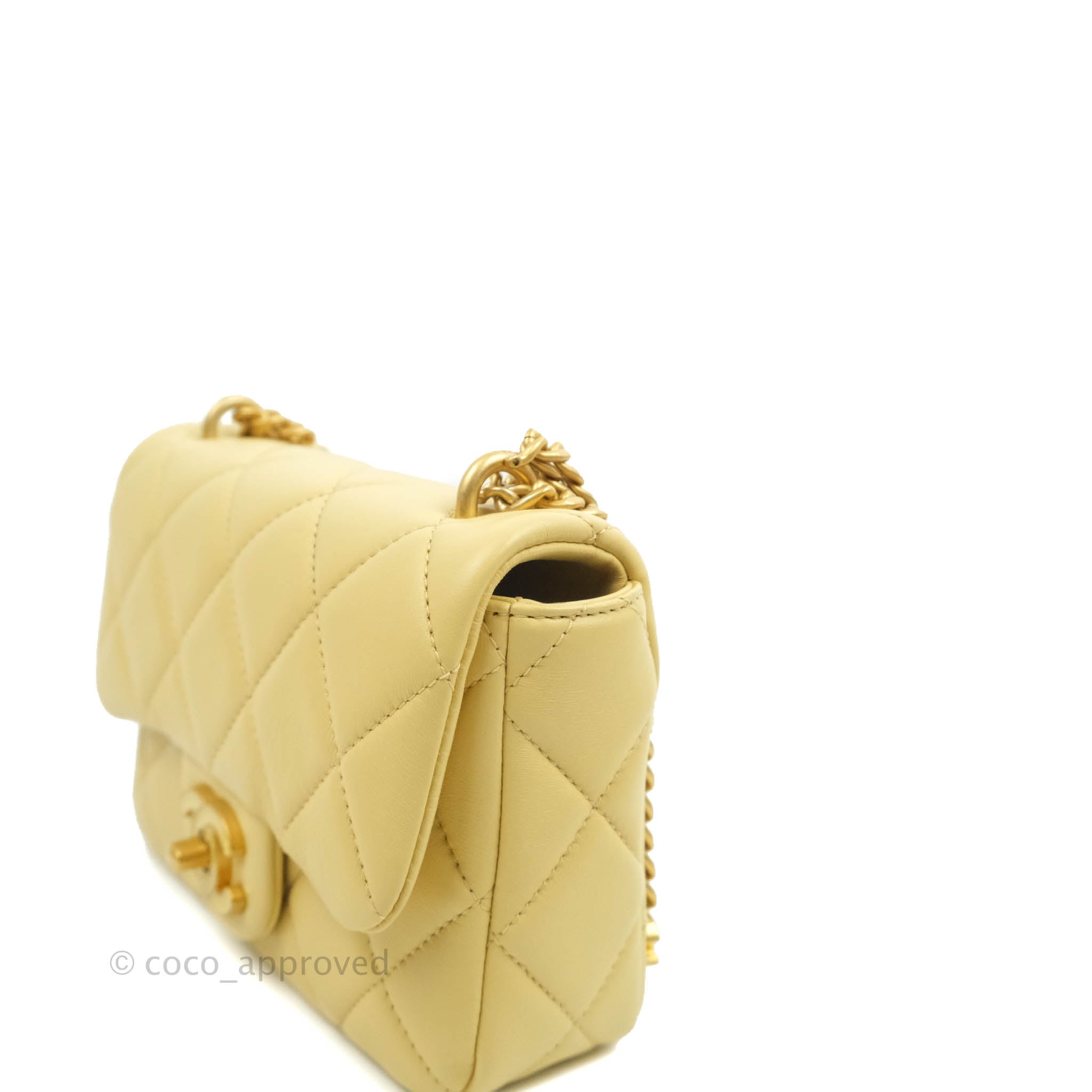 Chanel Cream White Quilted Caviar CC Pocket Small Flap Bag Enamel and Gold Hardware, 2017 (Very Good)