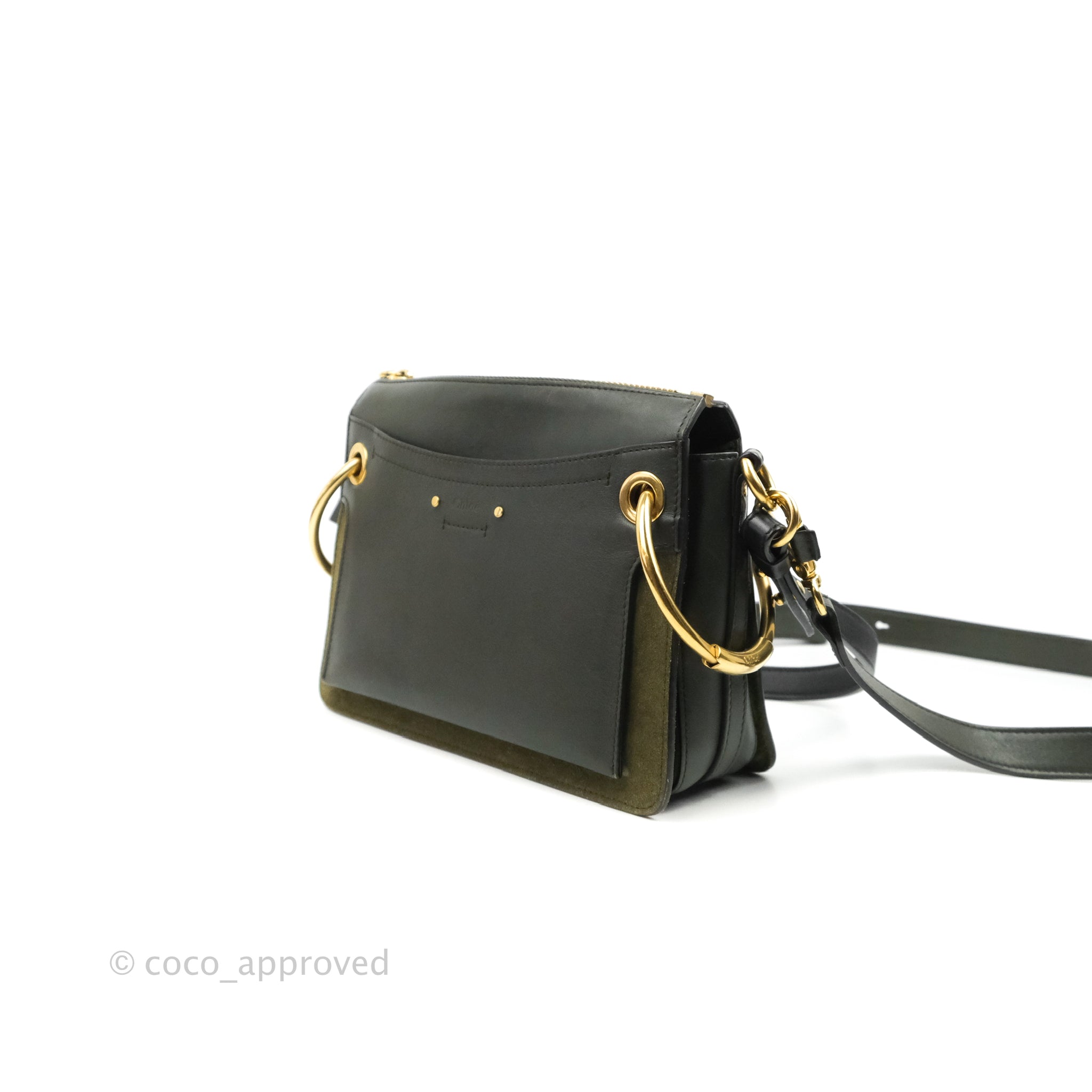 Chloe Small Roy Bag Army Green Calfskin Gold Hardware – Coco