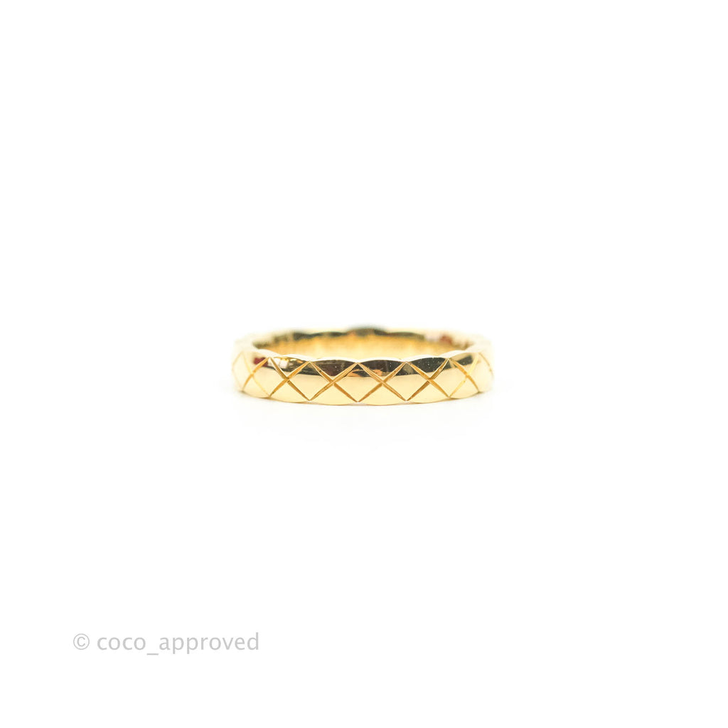 Chanel Coco Crush Mini Ring 18K Yellow Gold Size 48