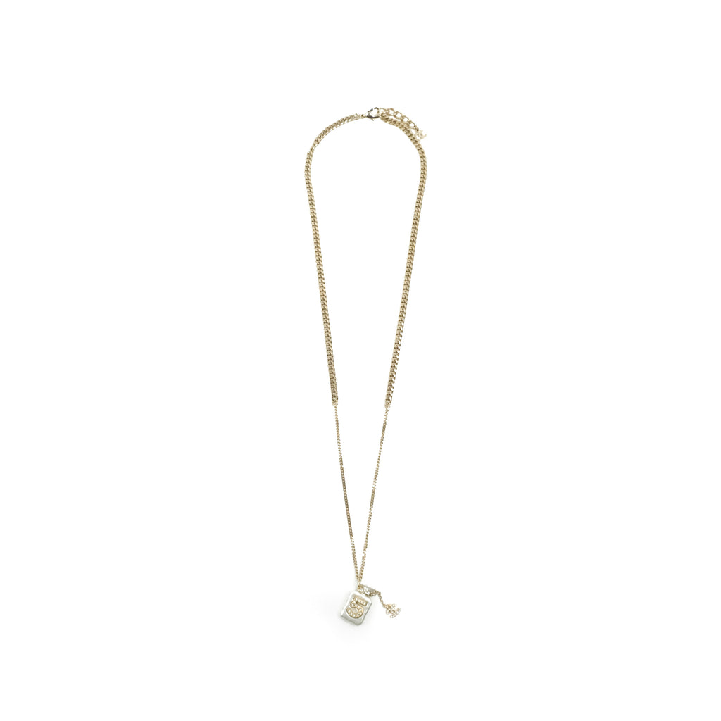 Chanel No5 Perfume Pendant Necklace Gold Tone 22S
